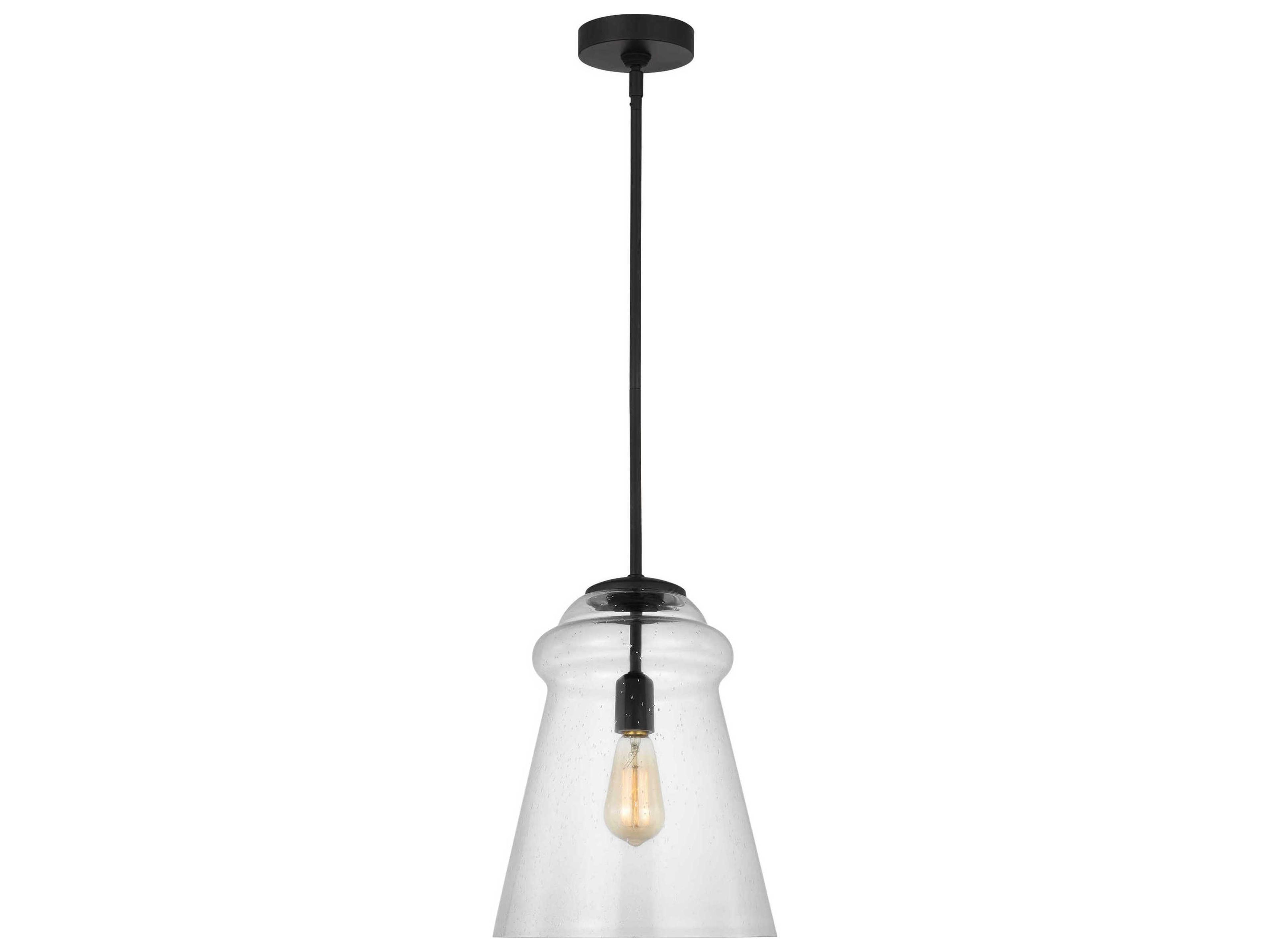 Generation Lighting Loras 1-Light Midnight Black Bell Mini Pendant