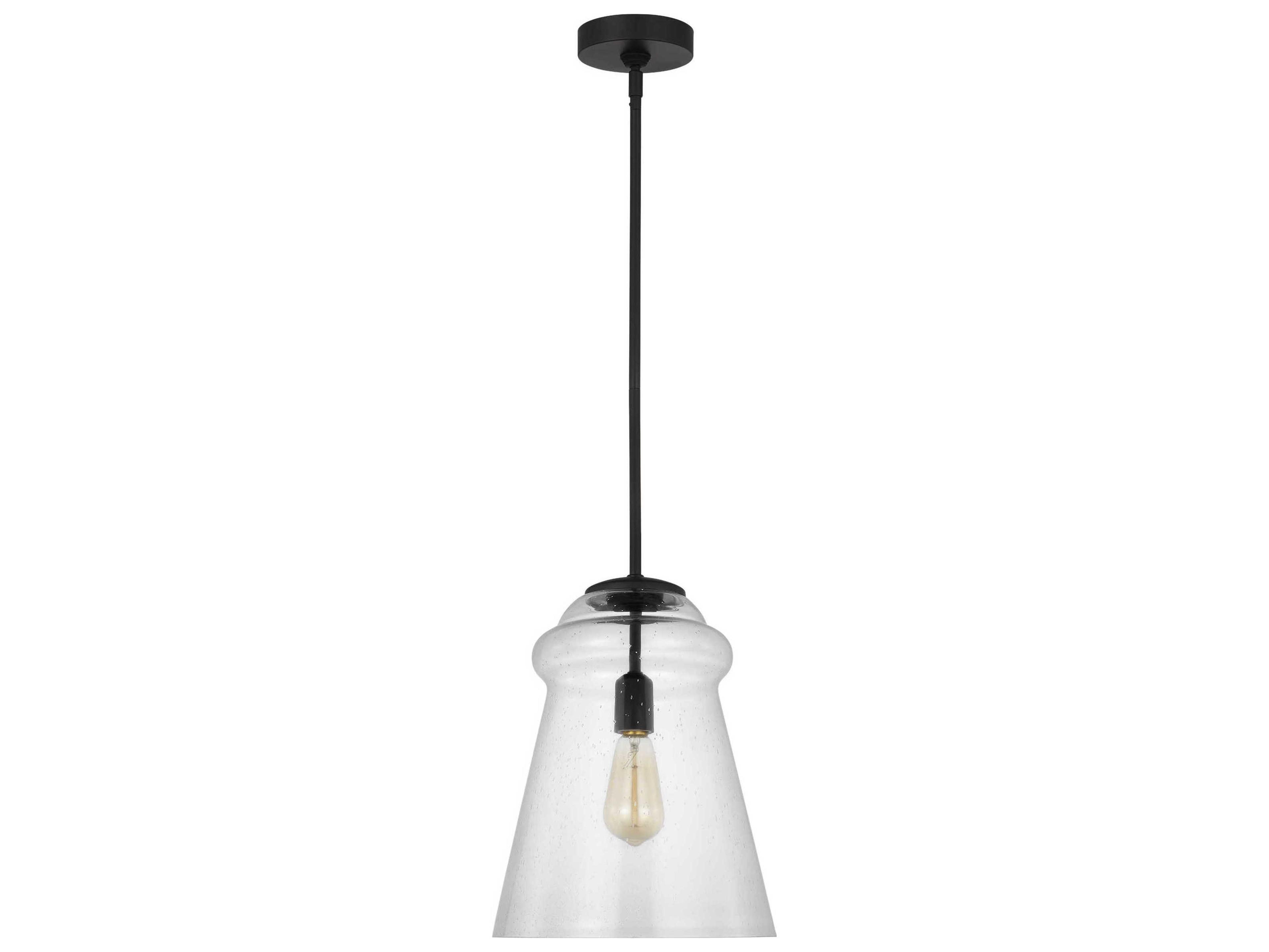 Generation Lighting Loras 1-Light Midnight Black Bell Mini Pendant