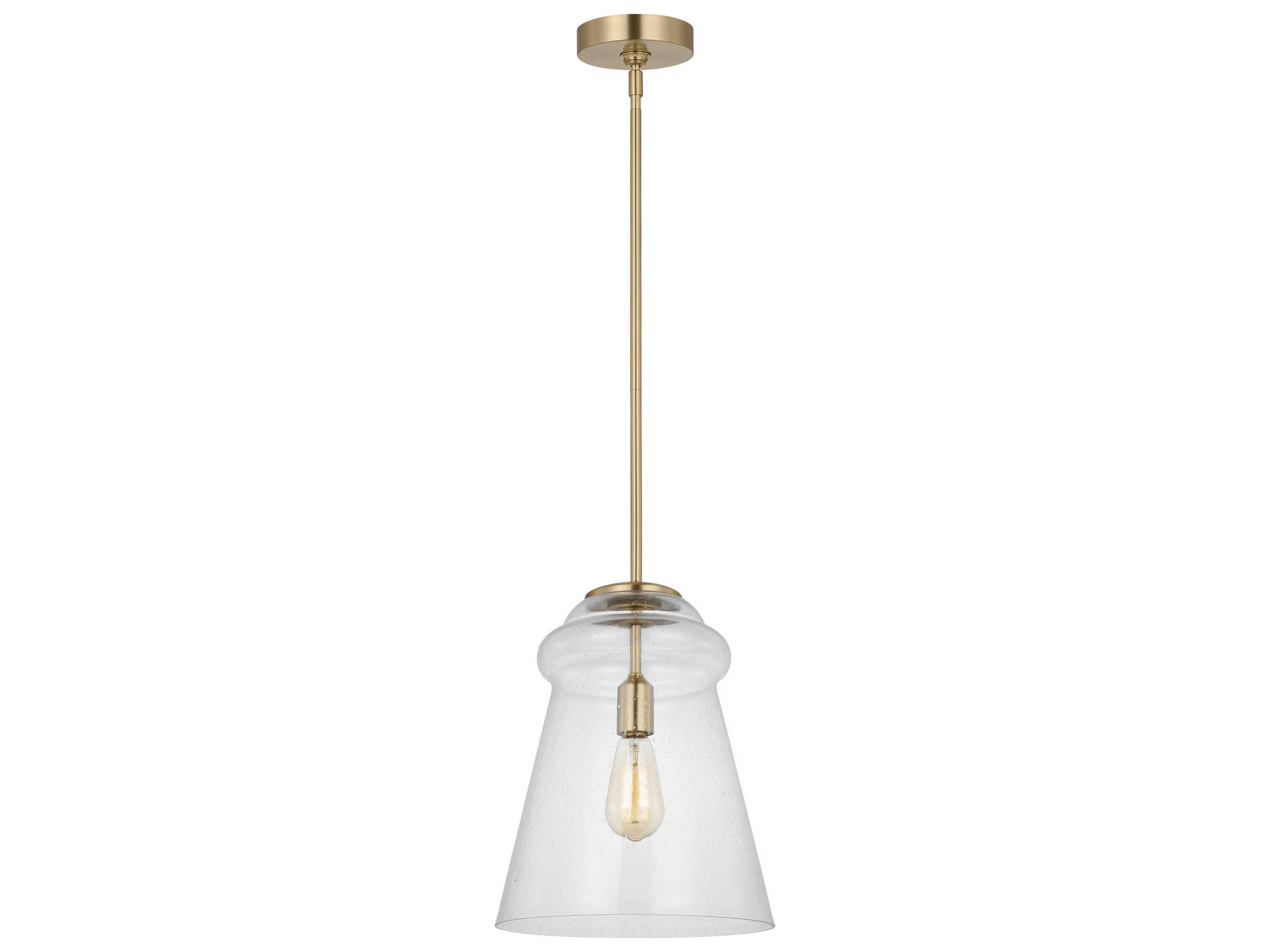 Loras 1-Light Satin Brass Bell Mini Pendant