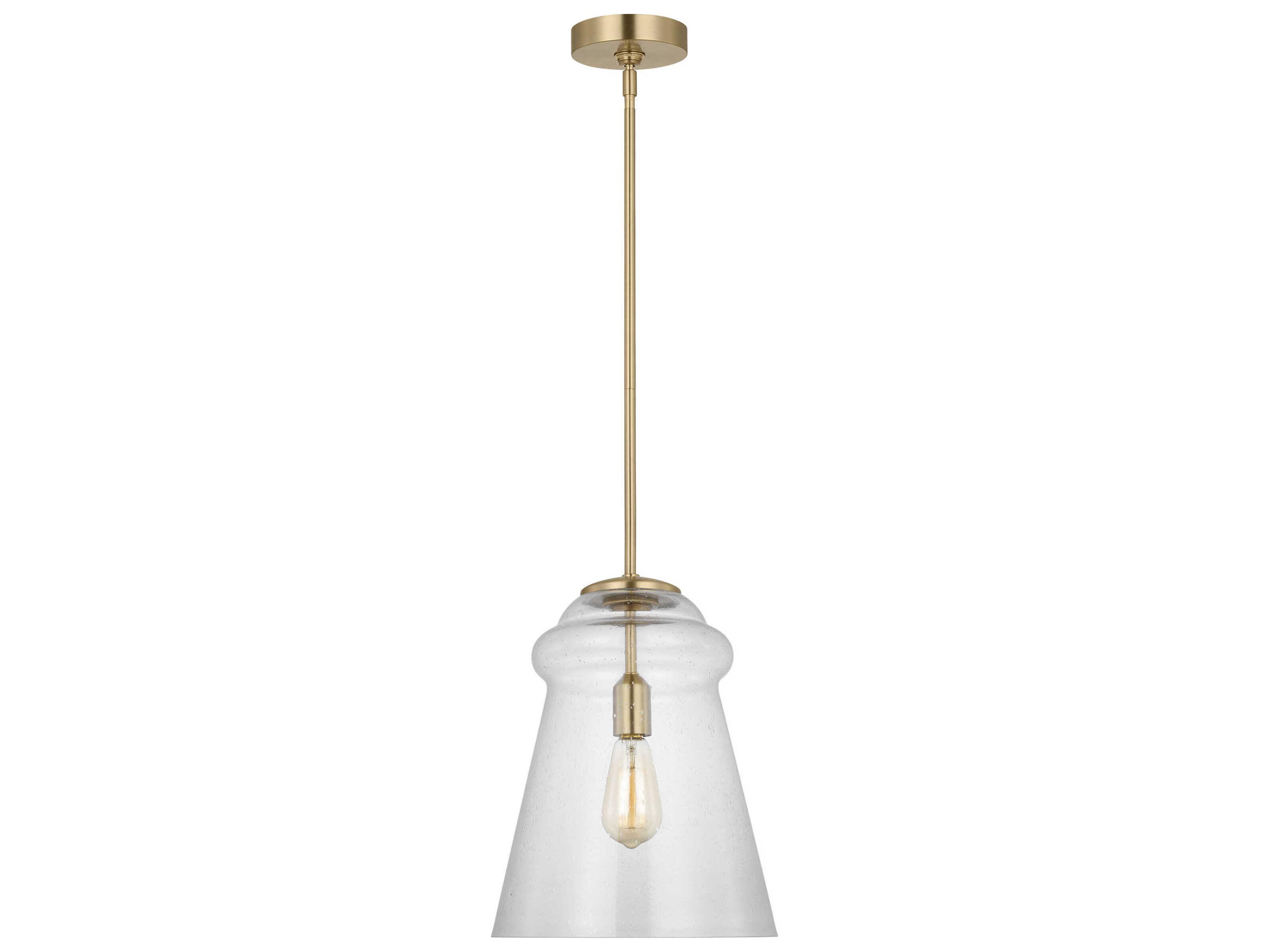 Generation Lighting Loras 1-Light Satin Brass Bell Mini Pendant