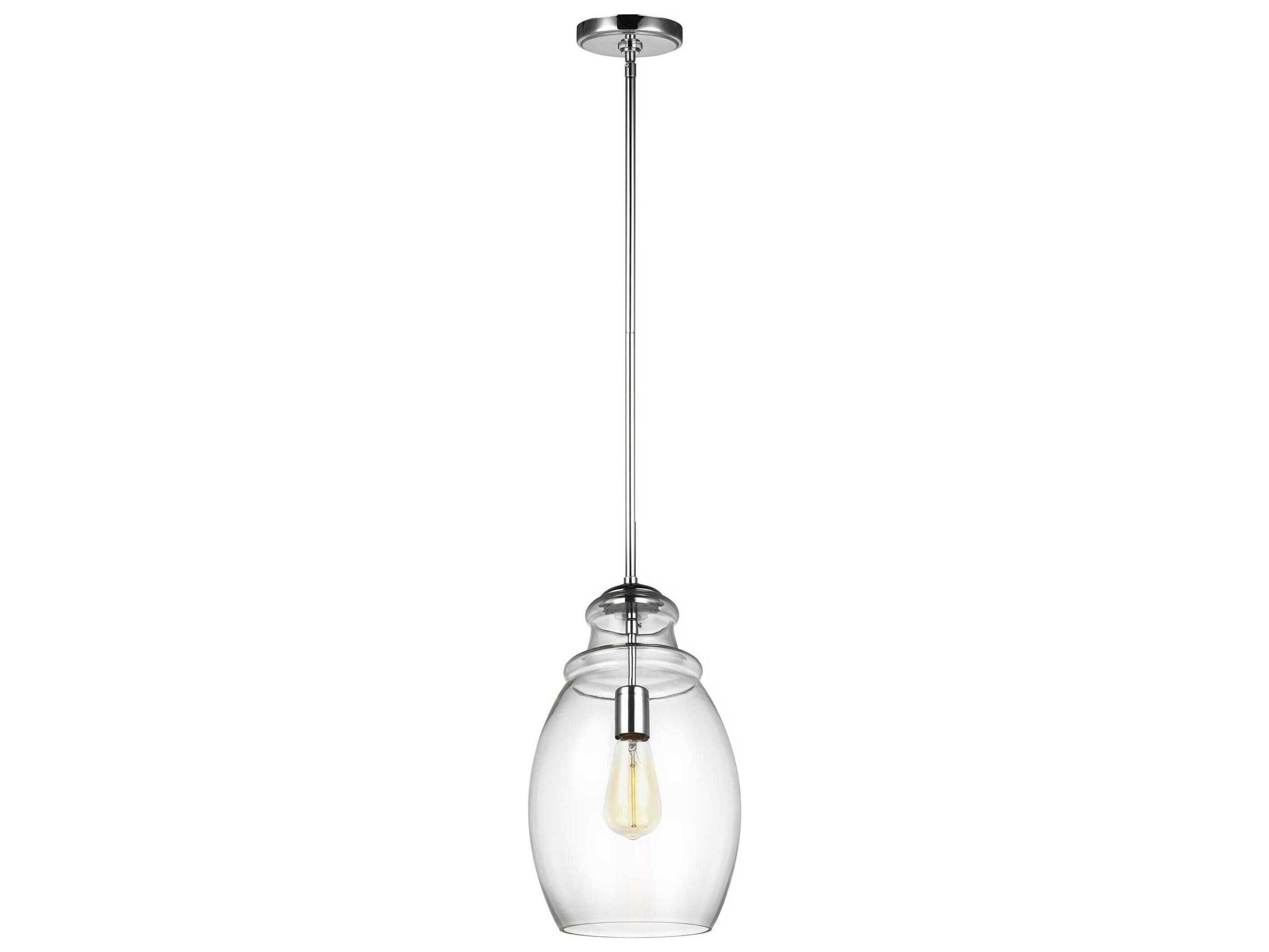 Marino 1-Light Chrome Glass Bell Mini Pendant