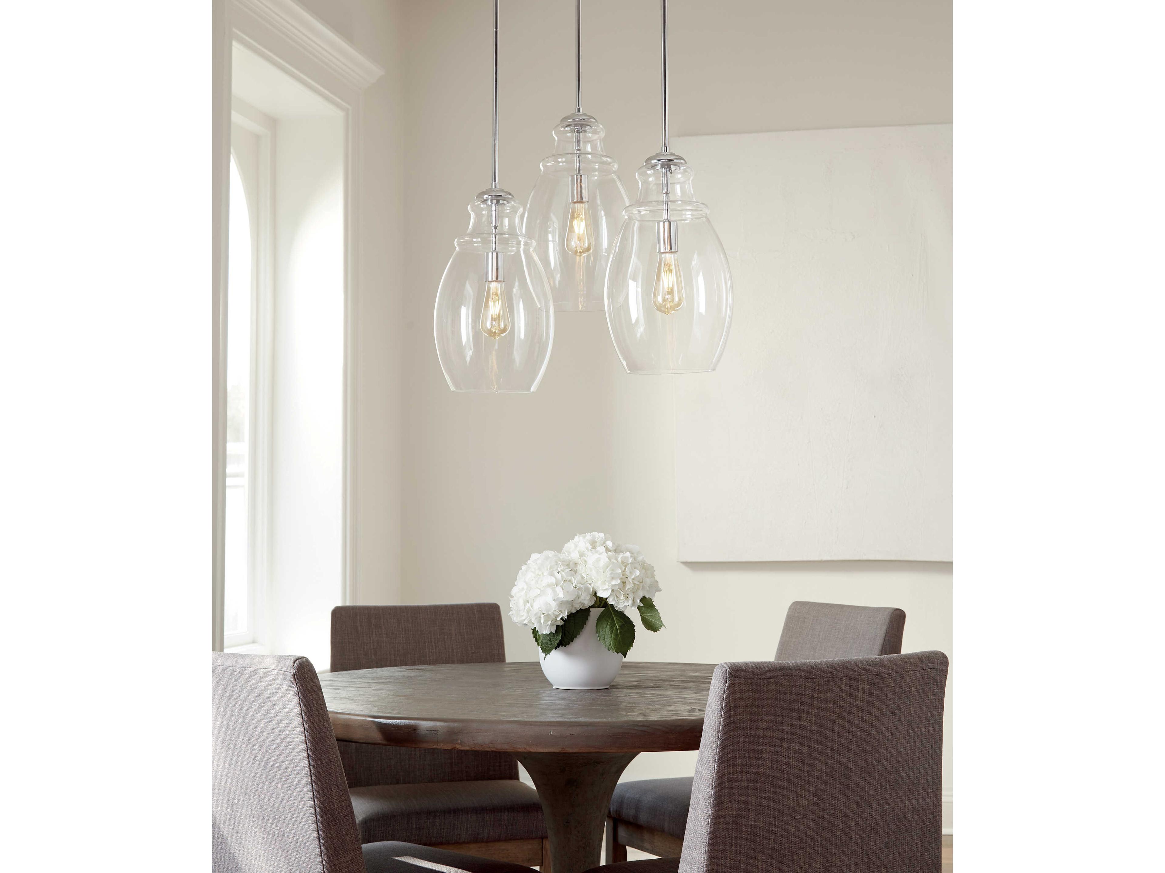 Generation Lighting Marino 1-Light Chrome Glass Bell Mini Pendant