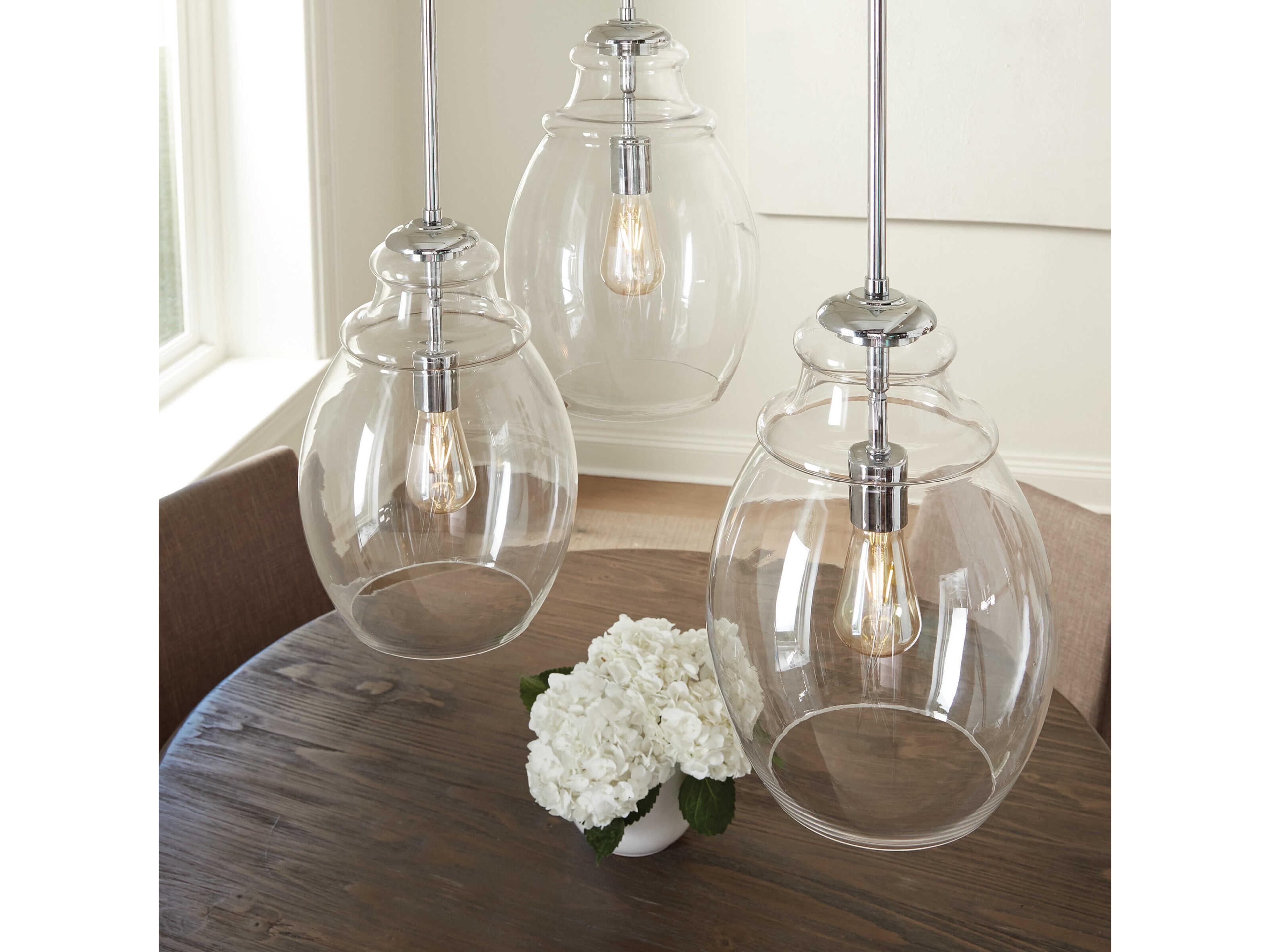 Generation Lighting Marino 1-Light Chrome Glass Bell Mini Pendant