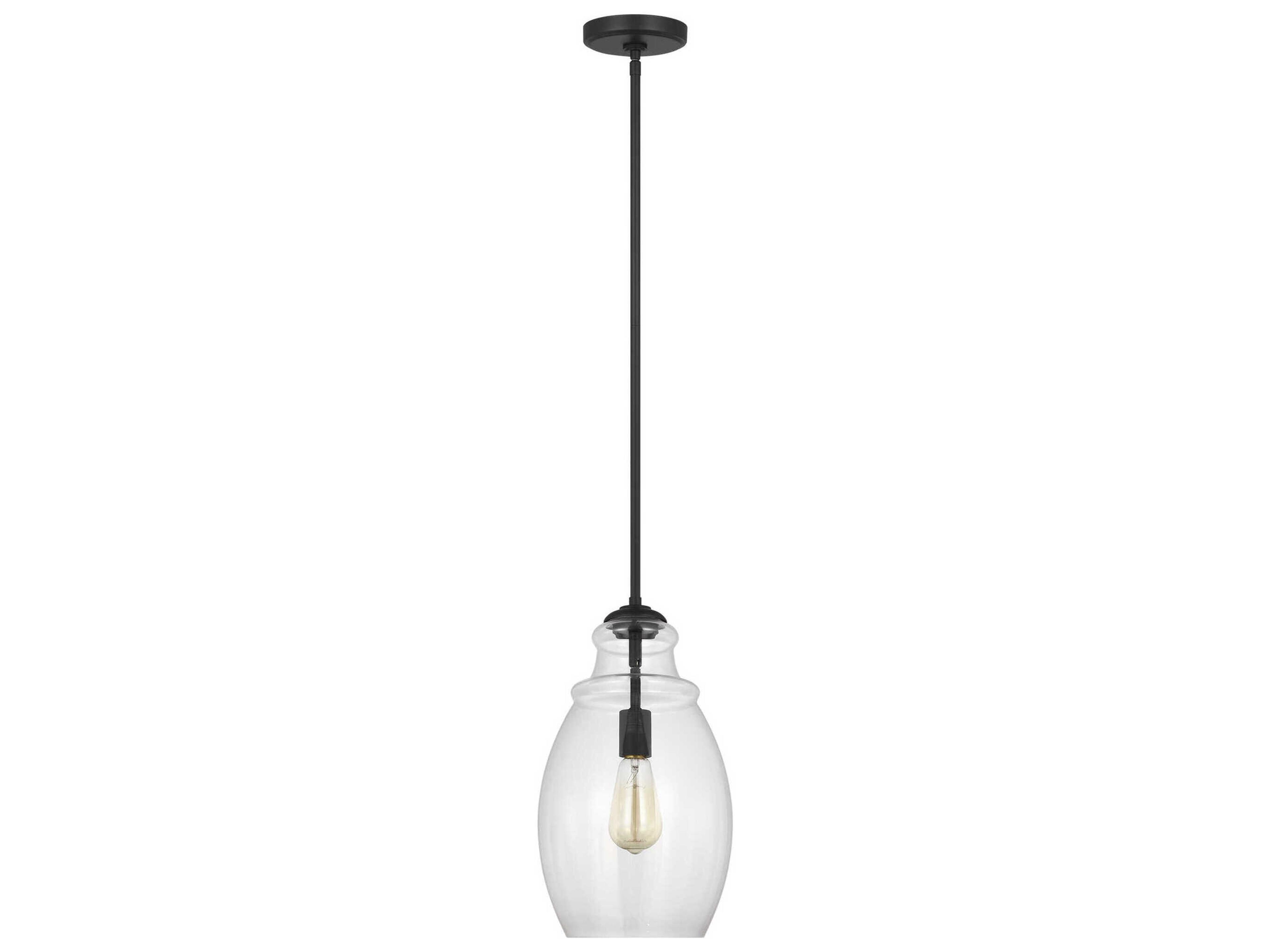 Generation Lighting Marino 1-Light Midnight Black Mini Pendant