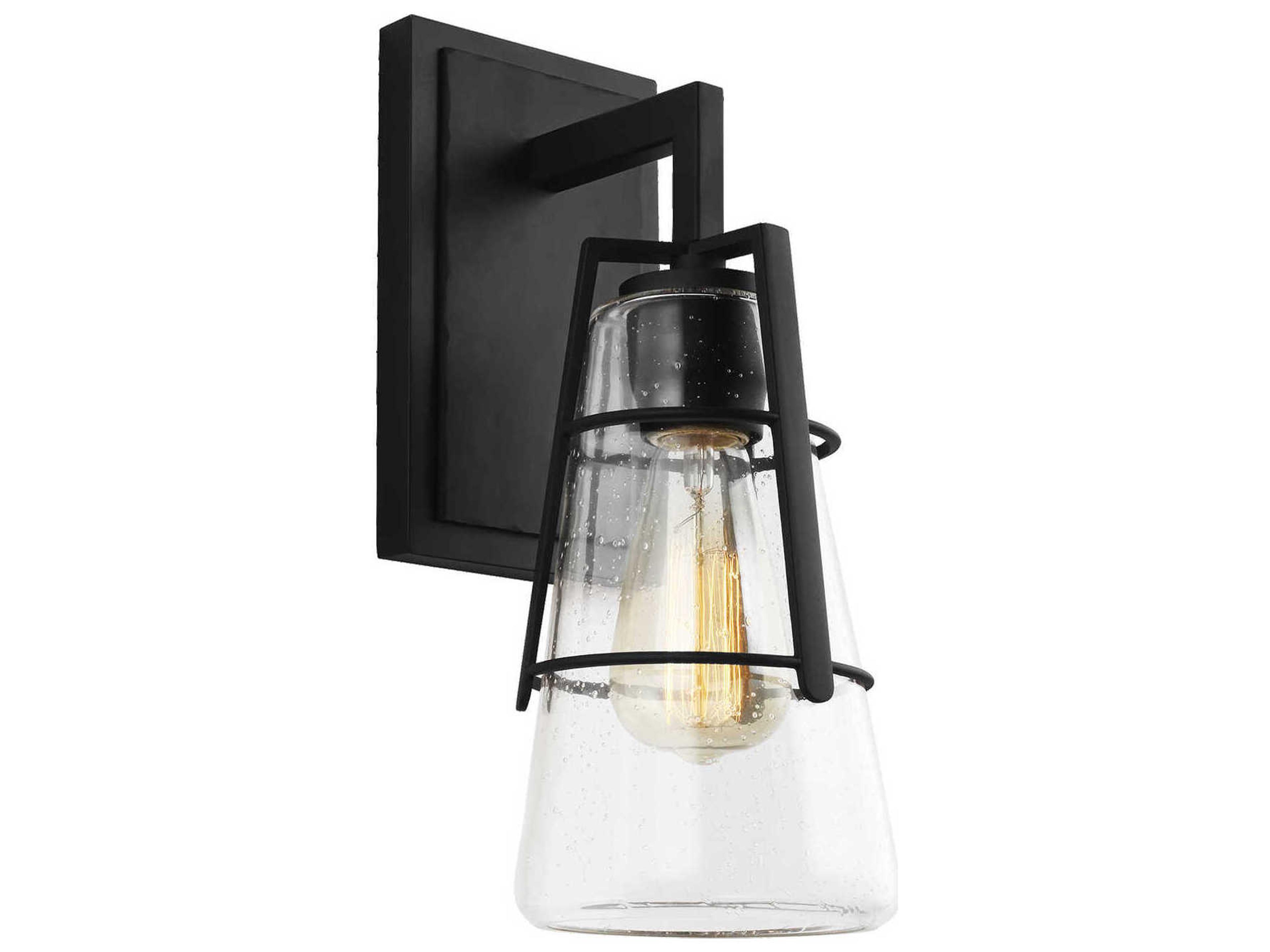 Adelaide 1-Light Midnight Black Glass Wall Sconce