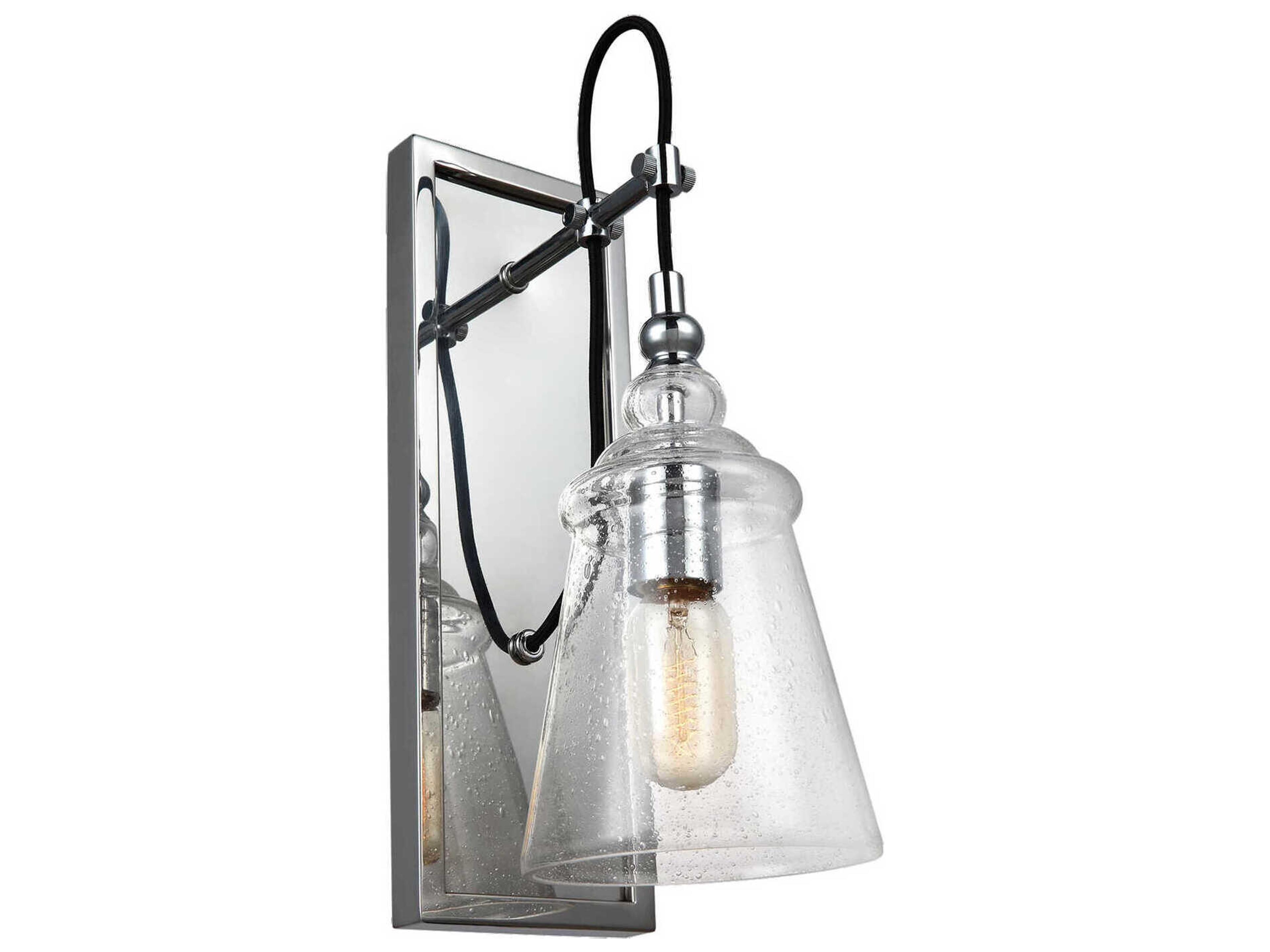 Loras 1-Light Chrome Glass Wall Sconce
