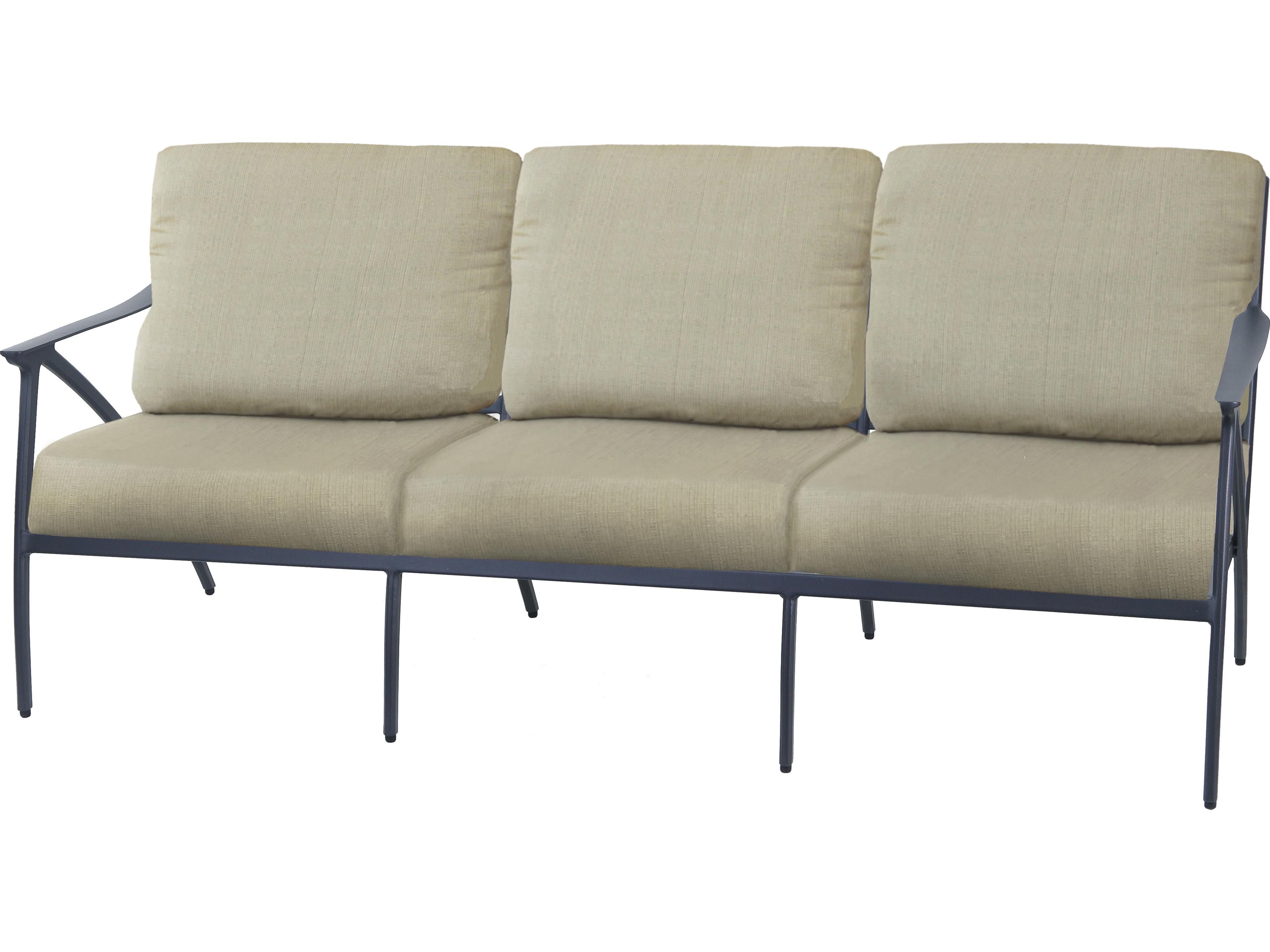 Amari Aluminum Carbon Patio Sofa - No Cushion
