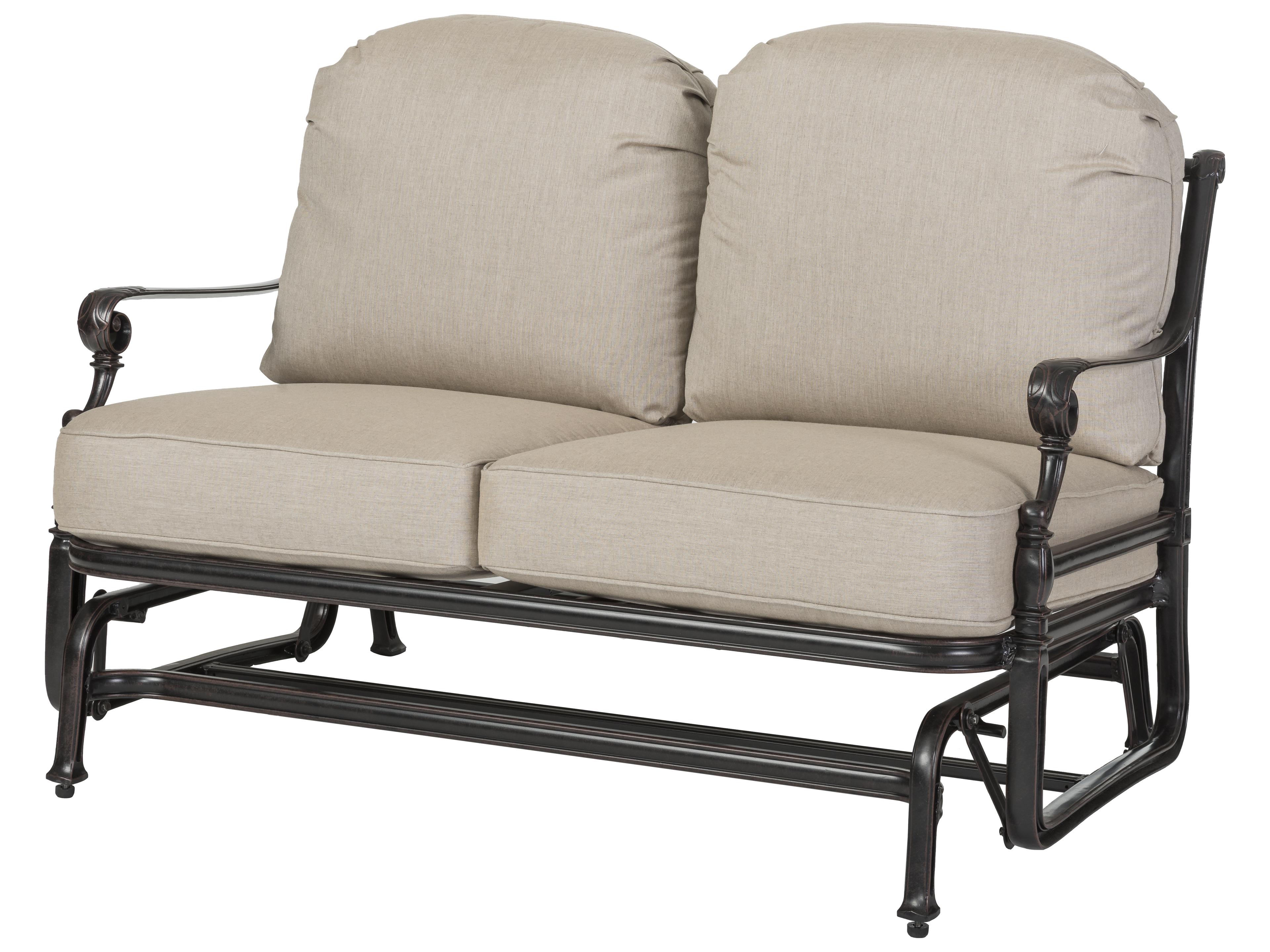 Grand Terrace Cast Aluminum Outdoor Patio Loveseat Glider - No Cushion