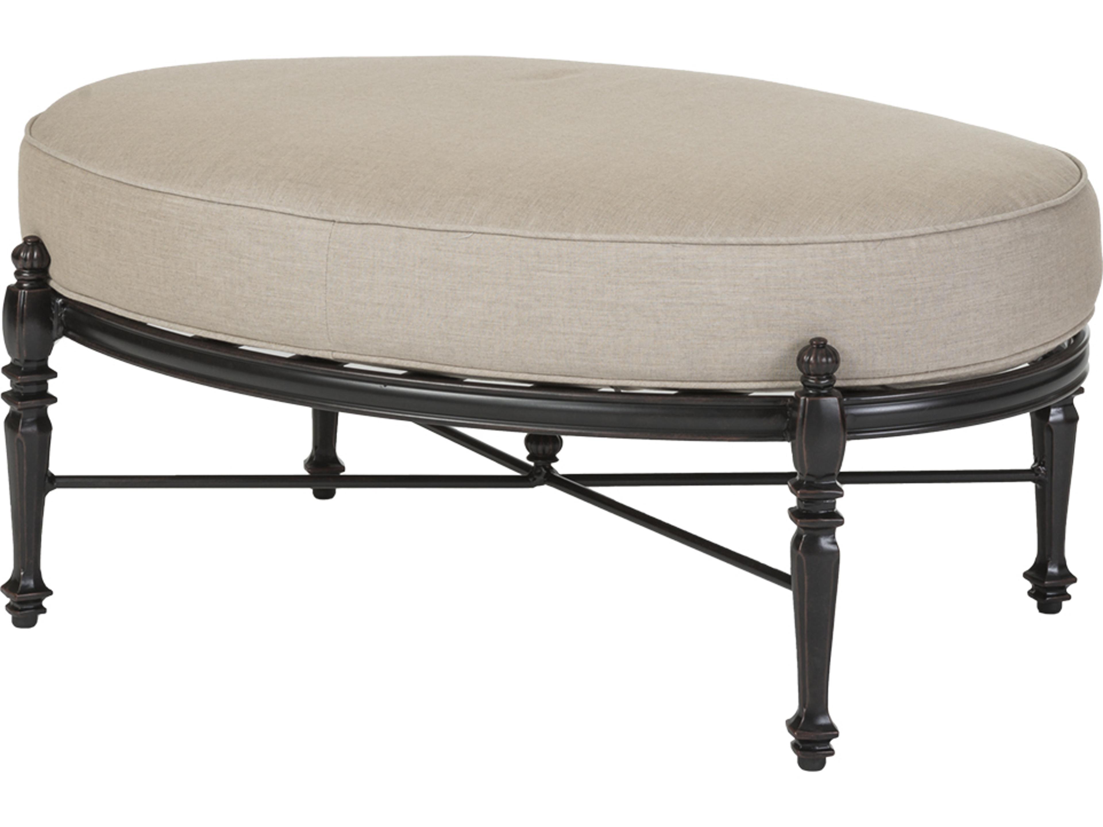 Grand Terrace Cast Aluminum Oval Patio Ottoman
