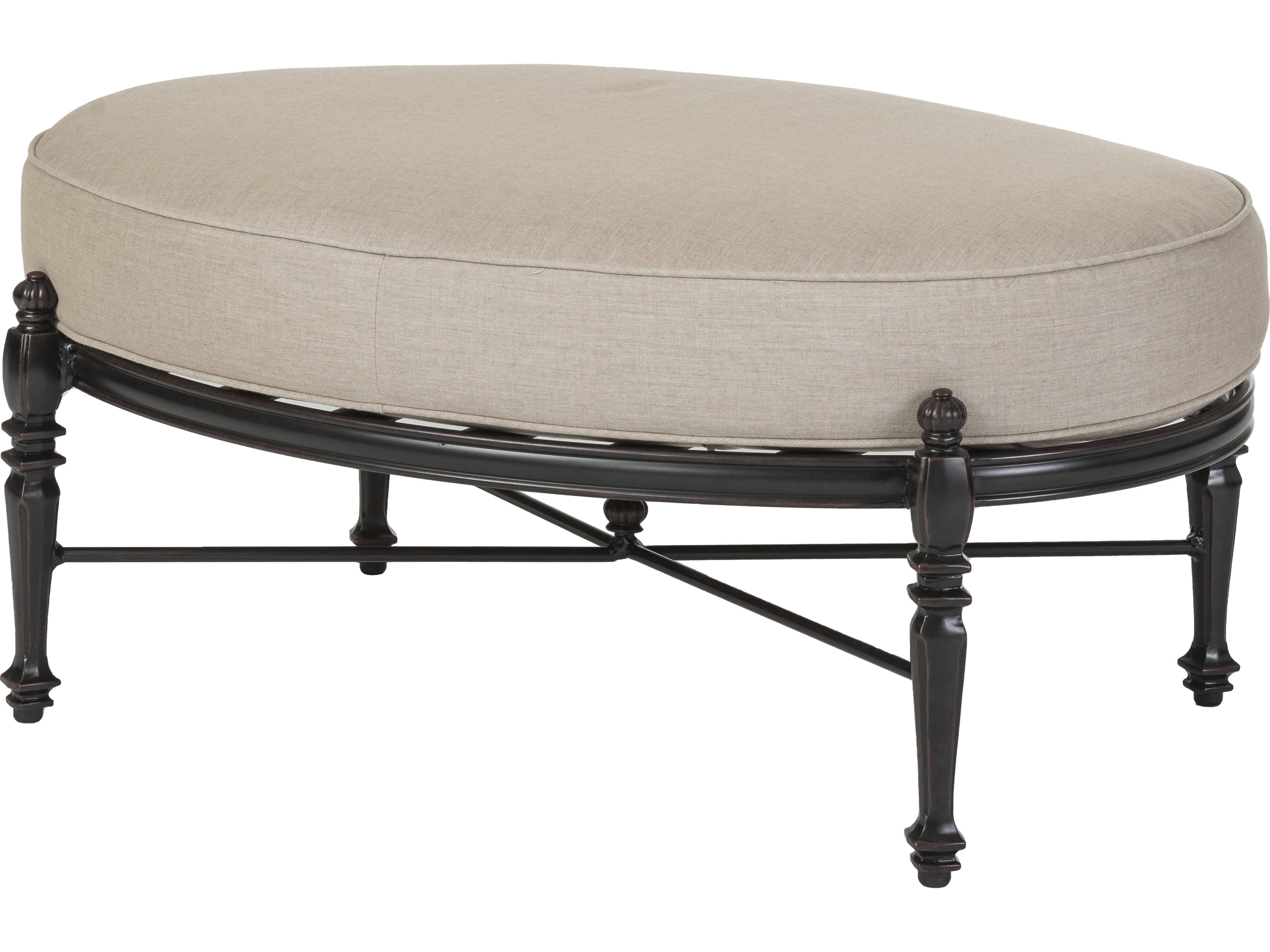Grand Terrace Cast Aluminum Oval Patio Ottoman - No Cushion