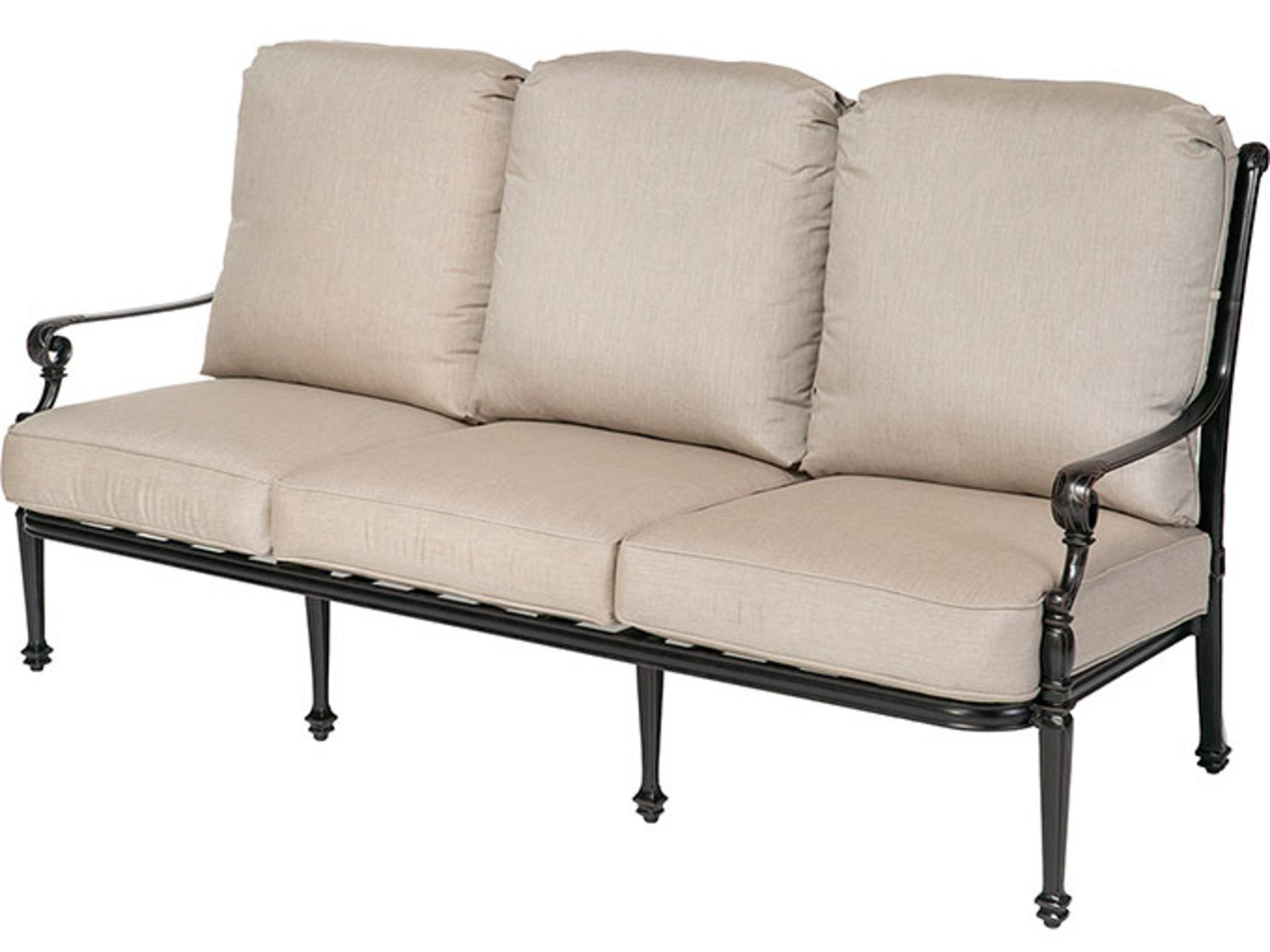 Grand Terrace Cushion Cast Aluminum High Back Outdoor Sofa