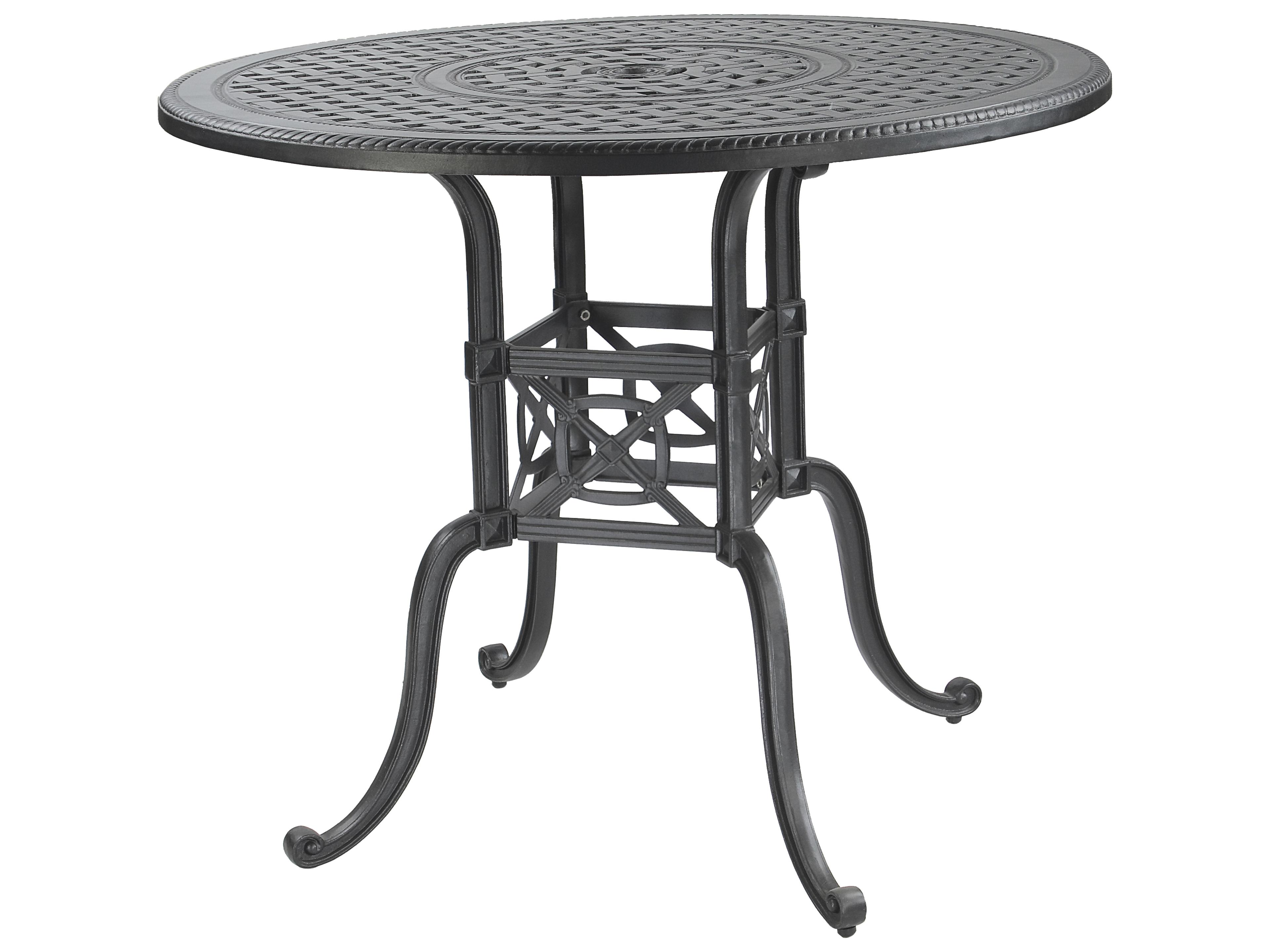 Grand Terrace Cast Aluminum Round Counter / Gathering Table with Umbrella Hole