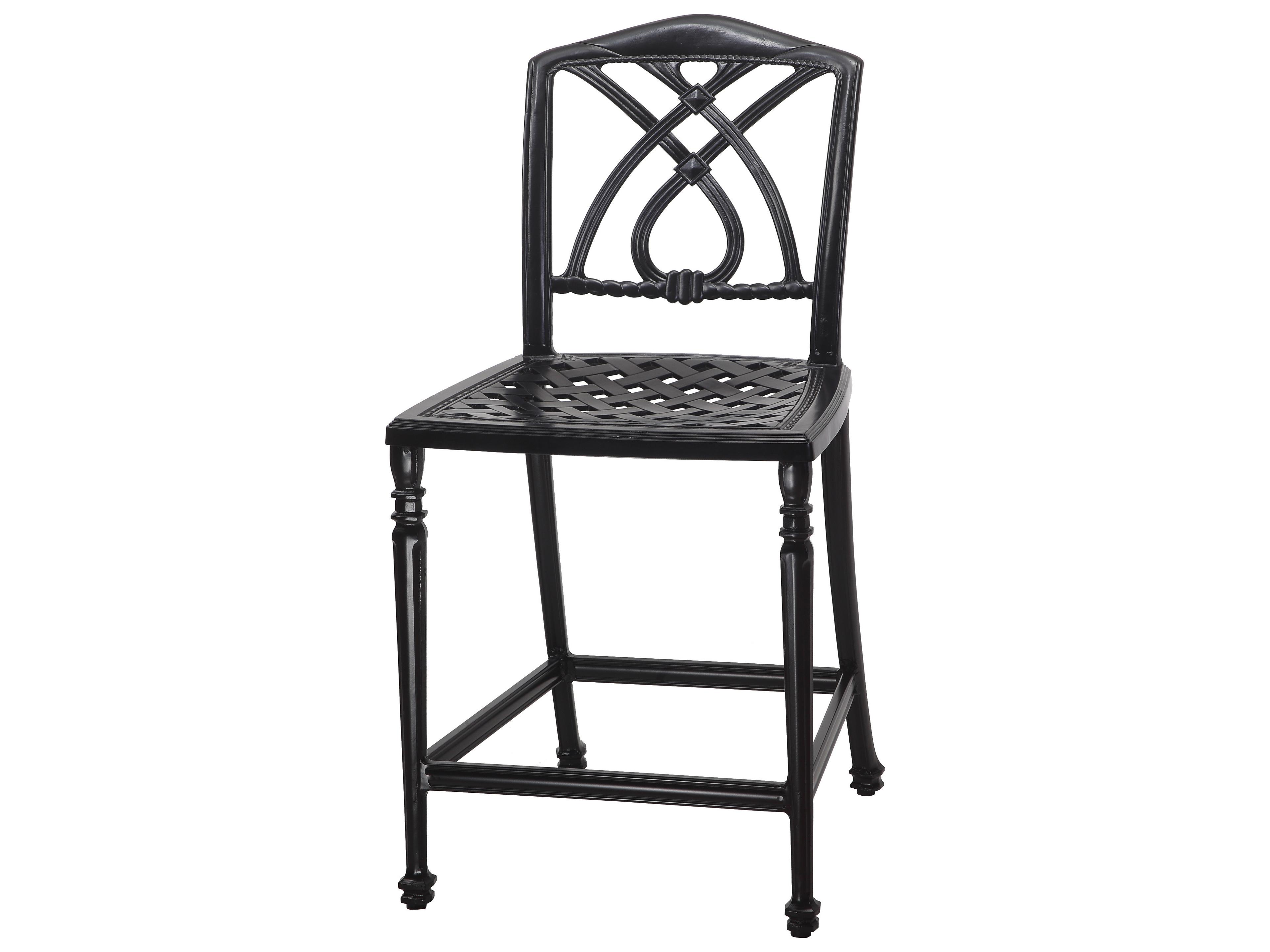 Terrace Cast Aluminum Stationary Outdoor Bar Stool without Arms - Welded