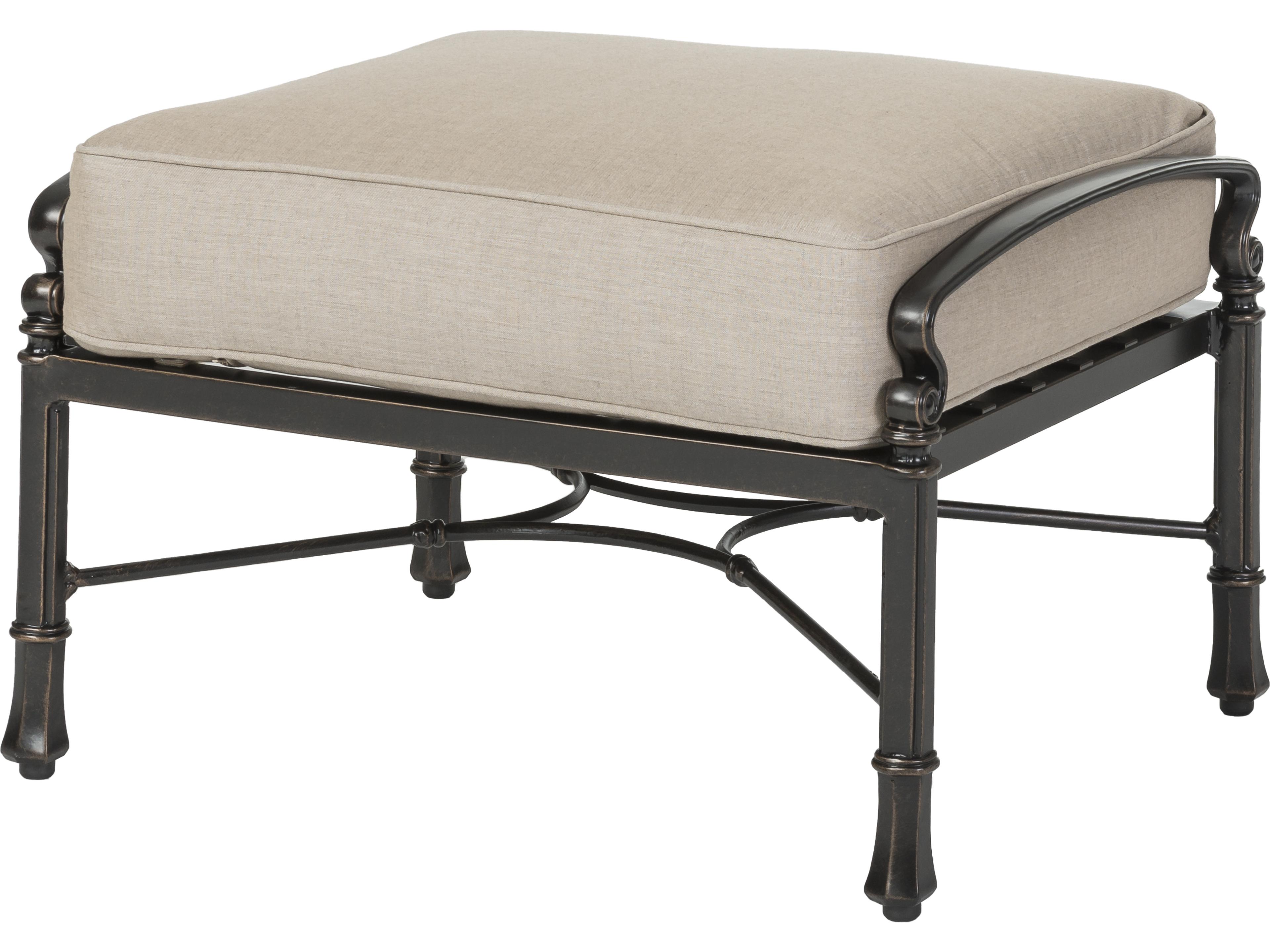 Bella Vista Cast Aluminum Outdoor Ottoman - No Cushion