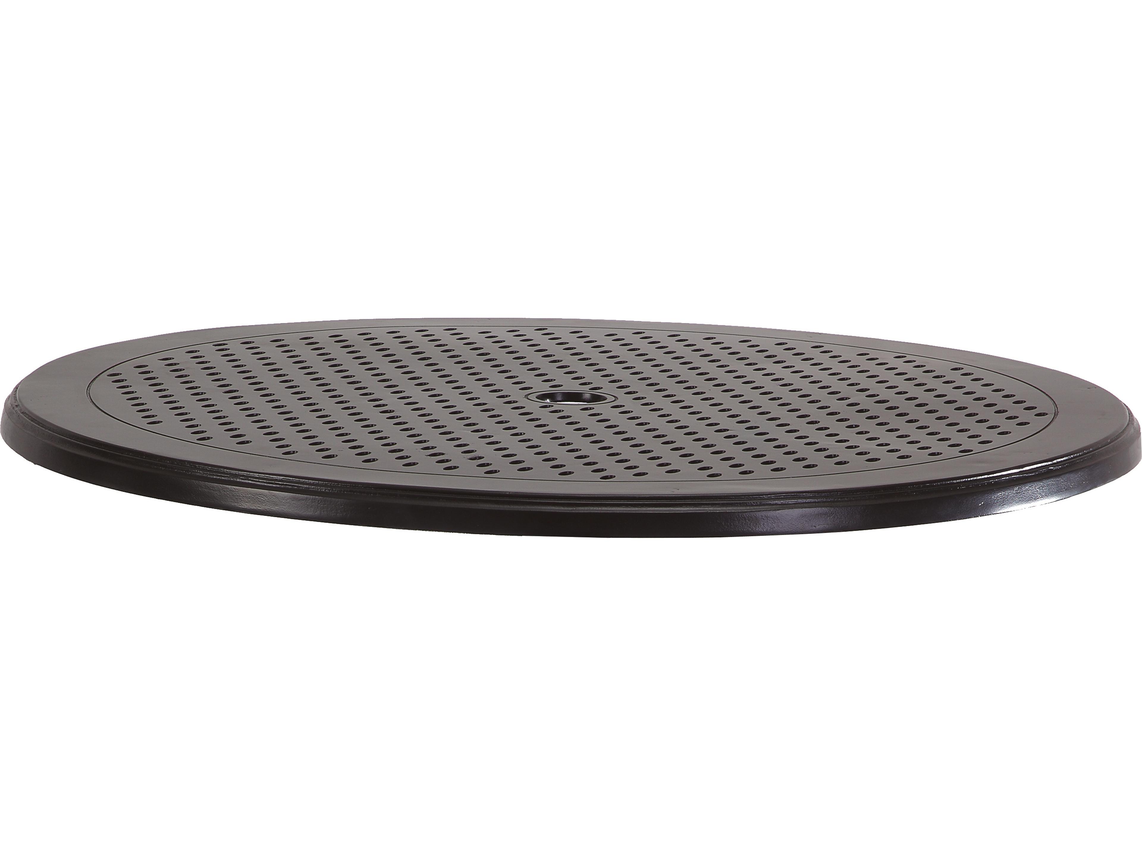 Lotus Ruby Cast Aluminum Round Pedestal Table Top with Umbrella Hole