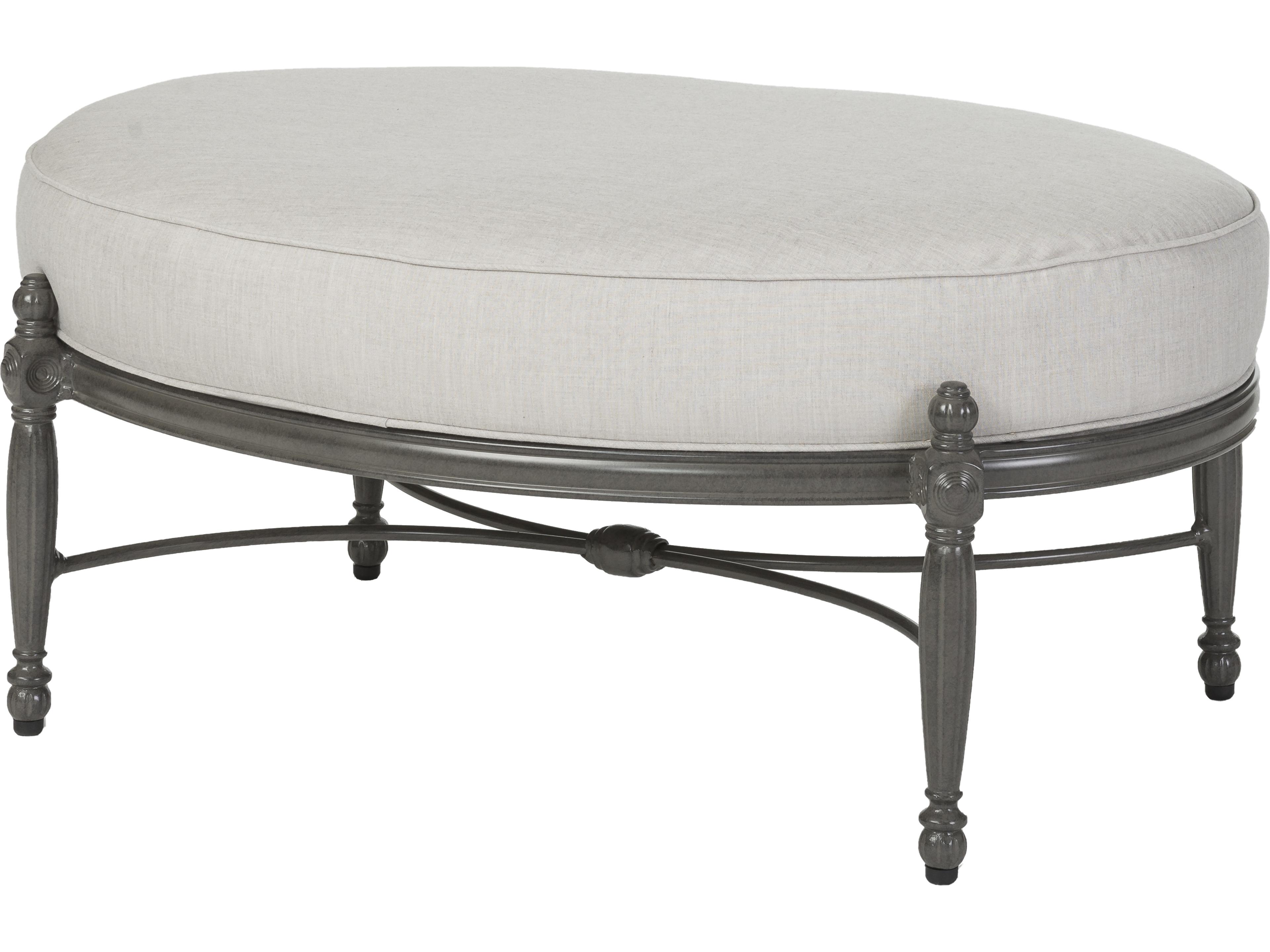 Bel Air Cast Aluminum Oval Outdoor Patio Ottoman - No Cushion