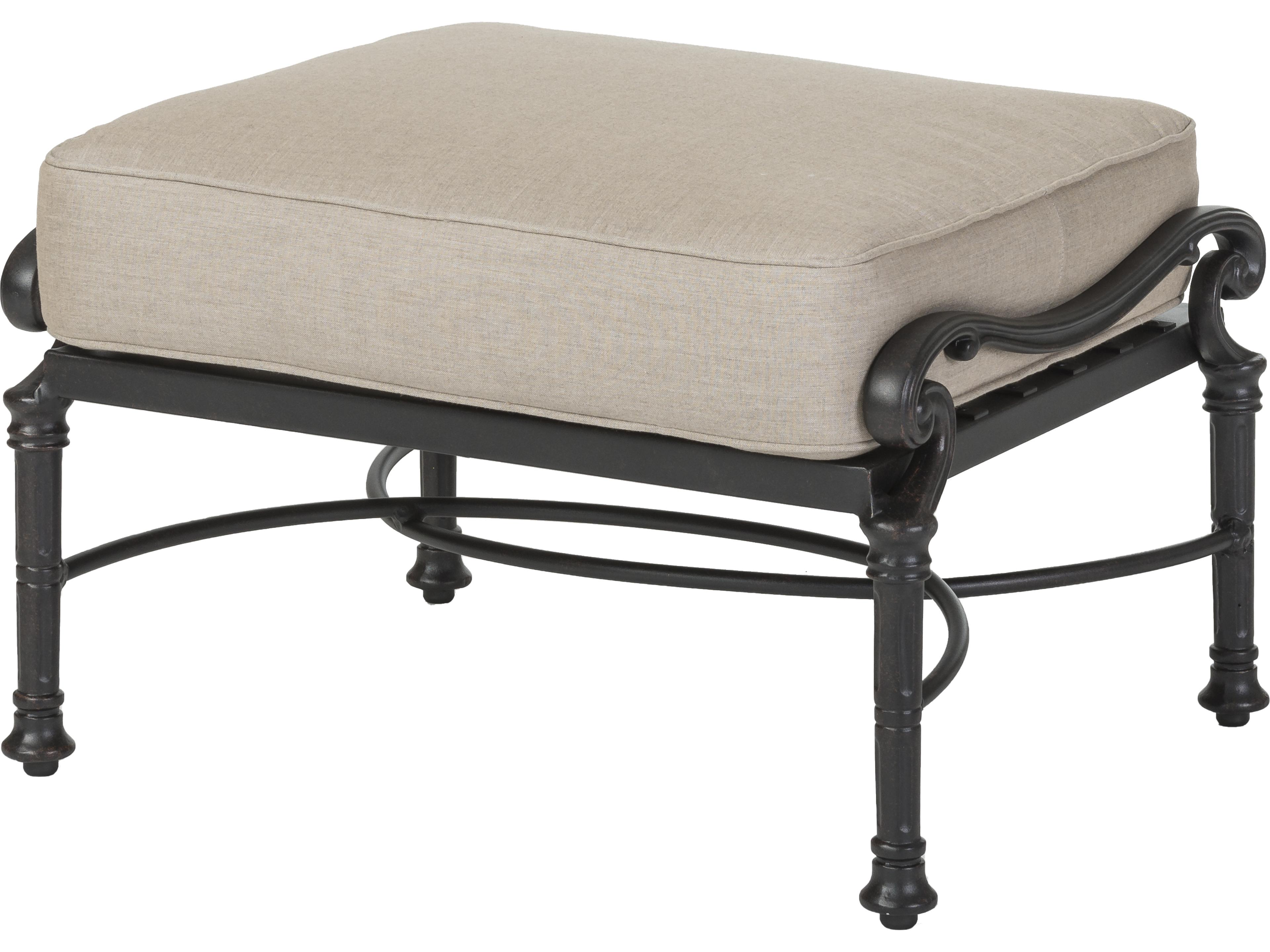 Florence Cast Aluminum Patio Ottoman - No Cushion