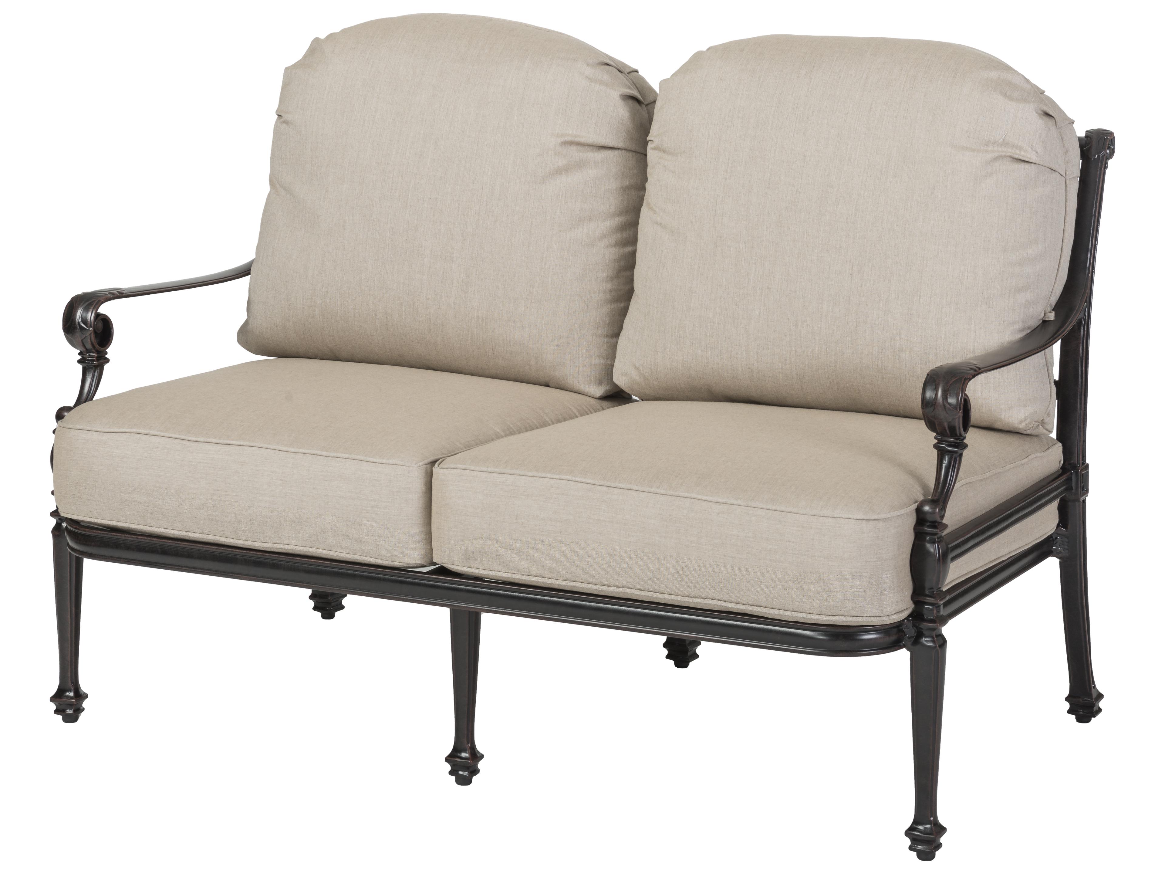 Grand Terrace Cast Aluminum Outdoor Loveseat - No Cushion