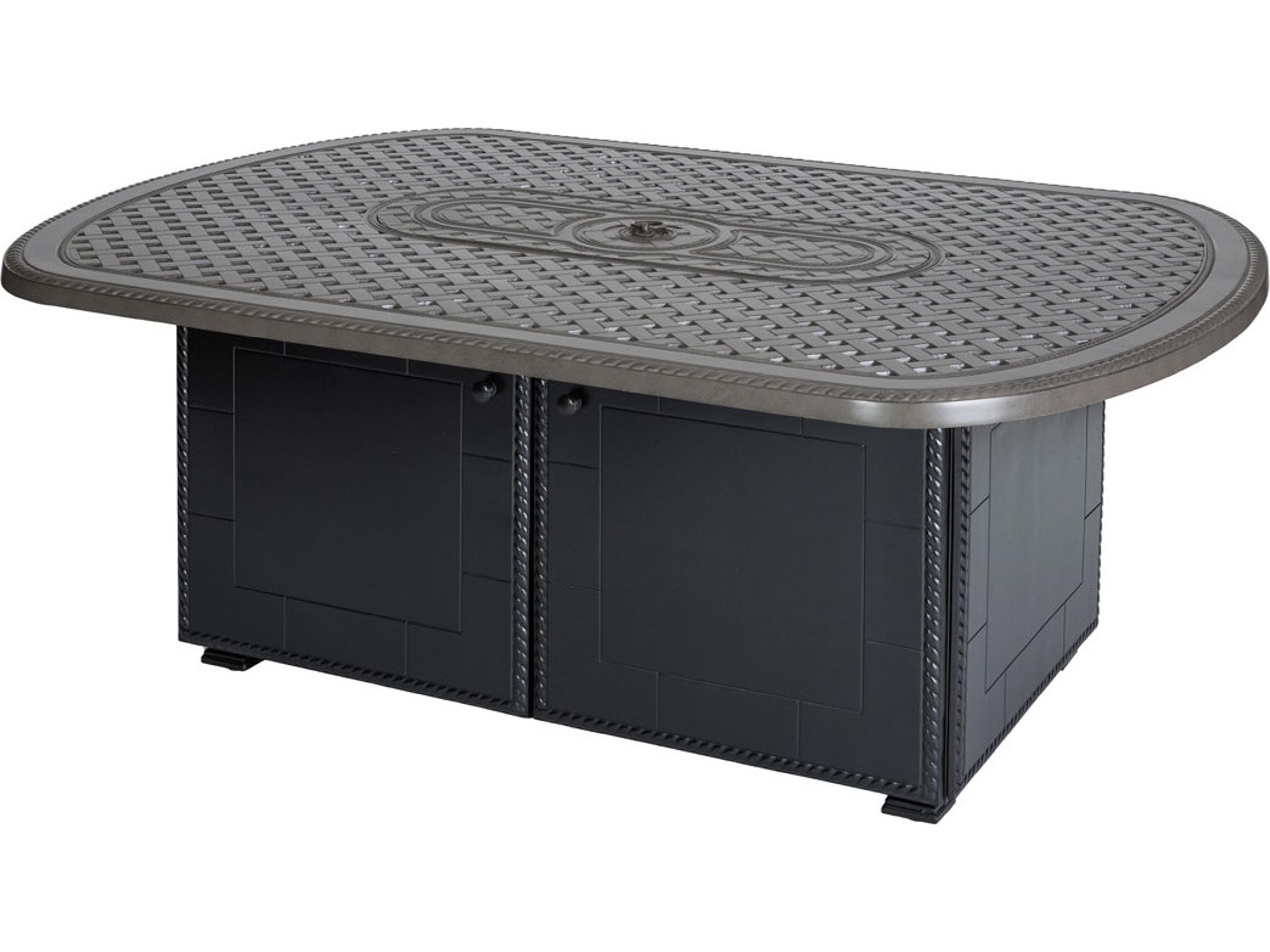 Paradise Aluminum Rectangular Dining Height Fire Pit Base