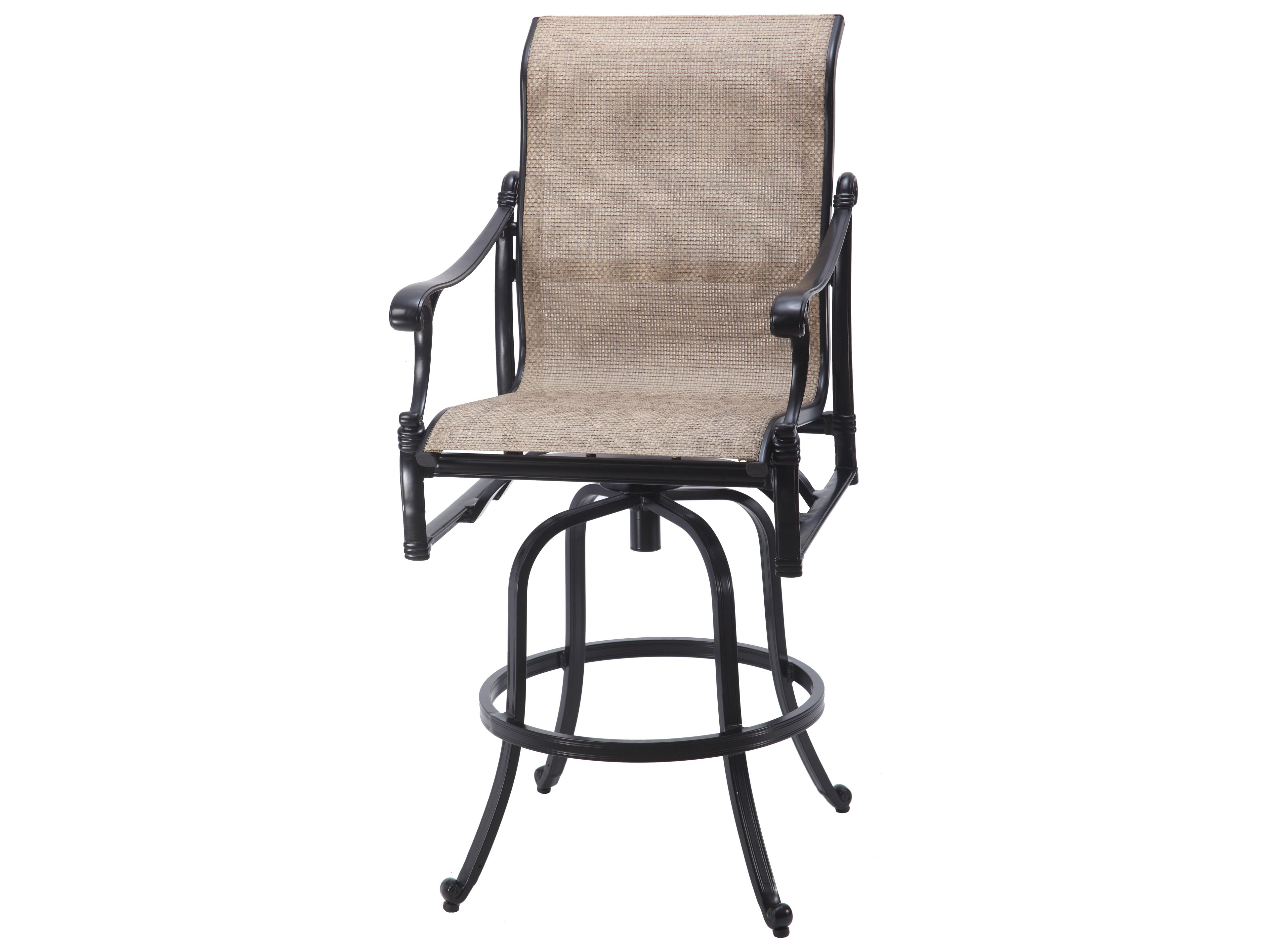Michigan Sling Cast Aluminum Swivel Outdoor Bar Stool