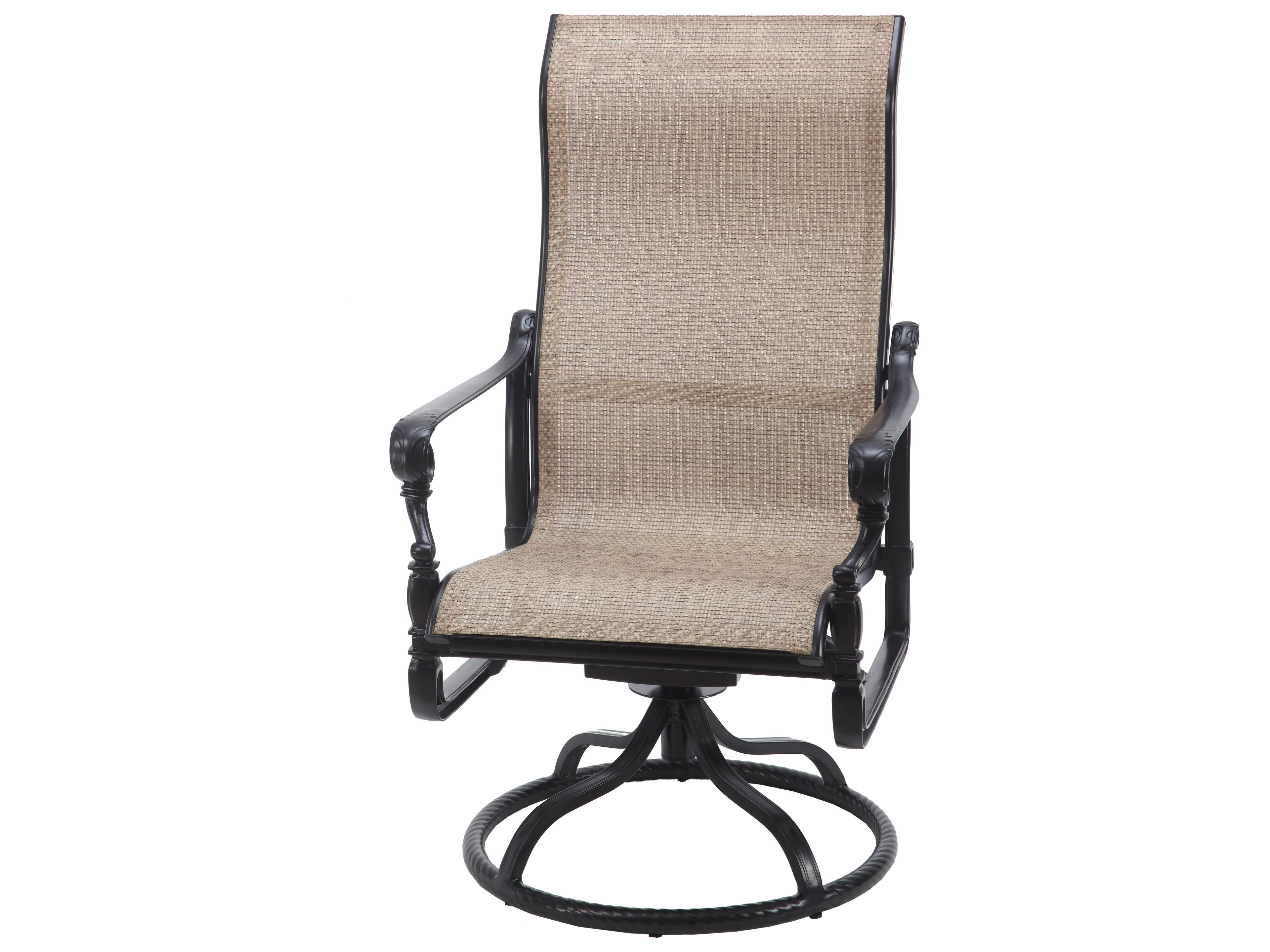 Grand Terrace Sling Cast Aluminum High Back Swivel Rocker