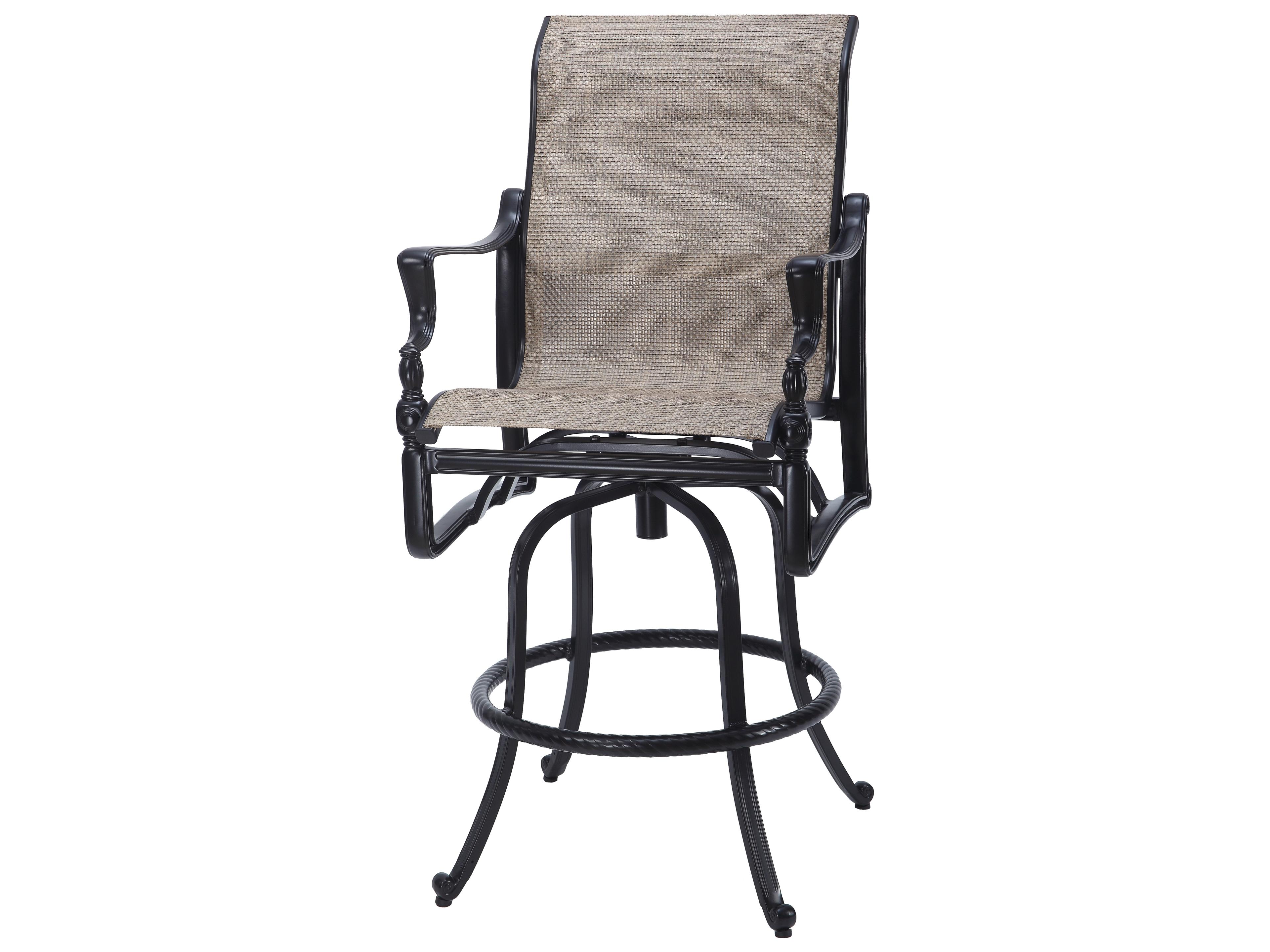 Bel Air Sling Cast Aluminum Swivel Outdoor Patio Bar Stool