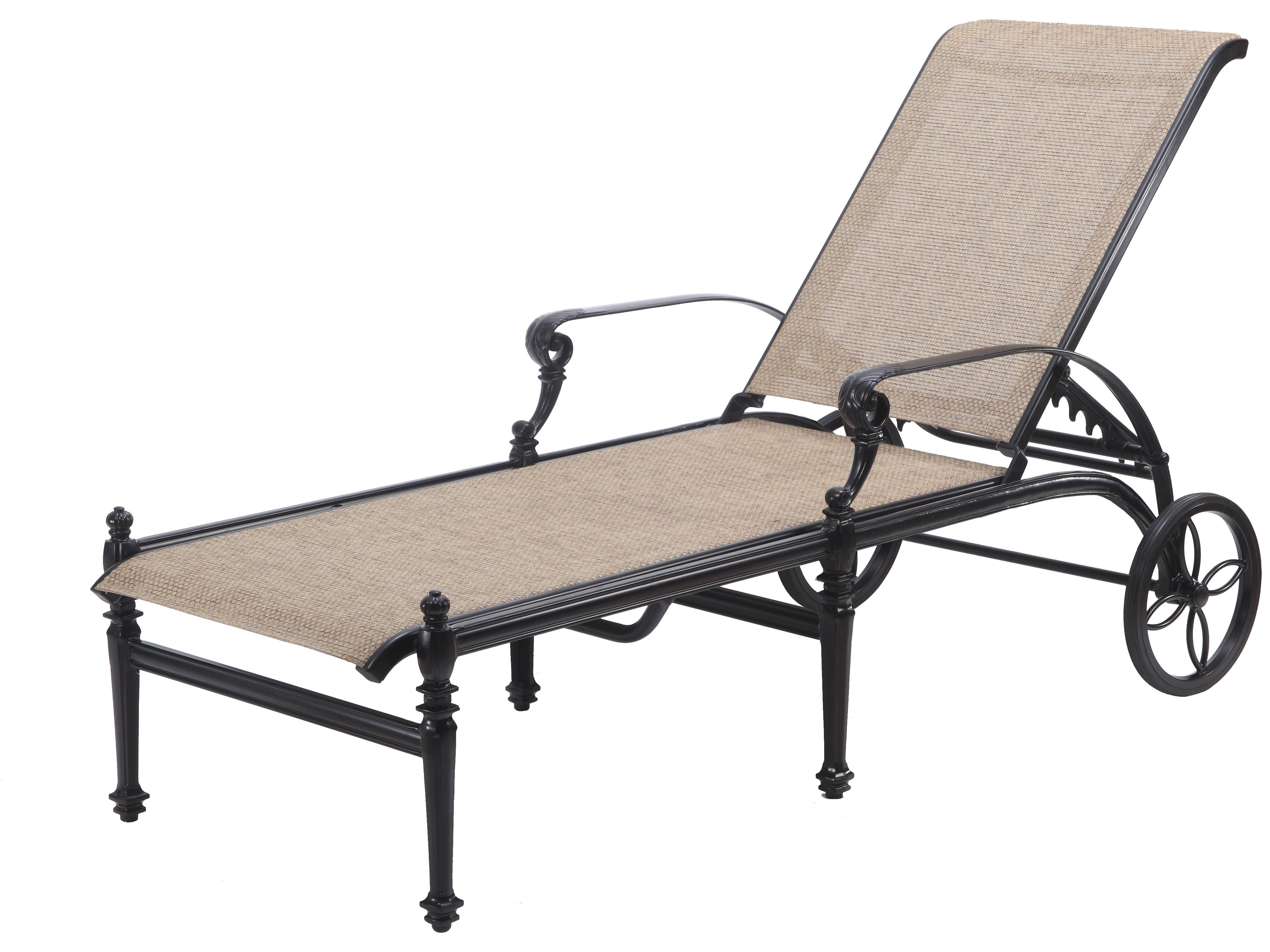 Grand Terrace Sling Cast Aluminum Outdoor Chaise Lounge