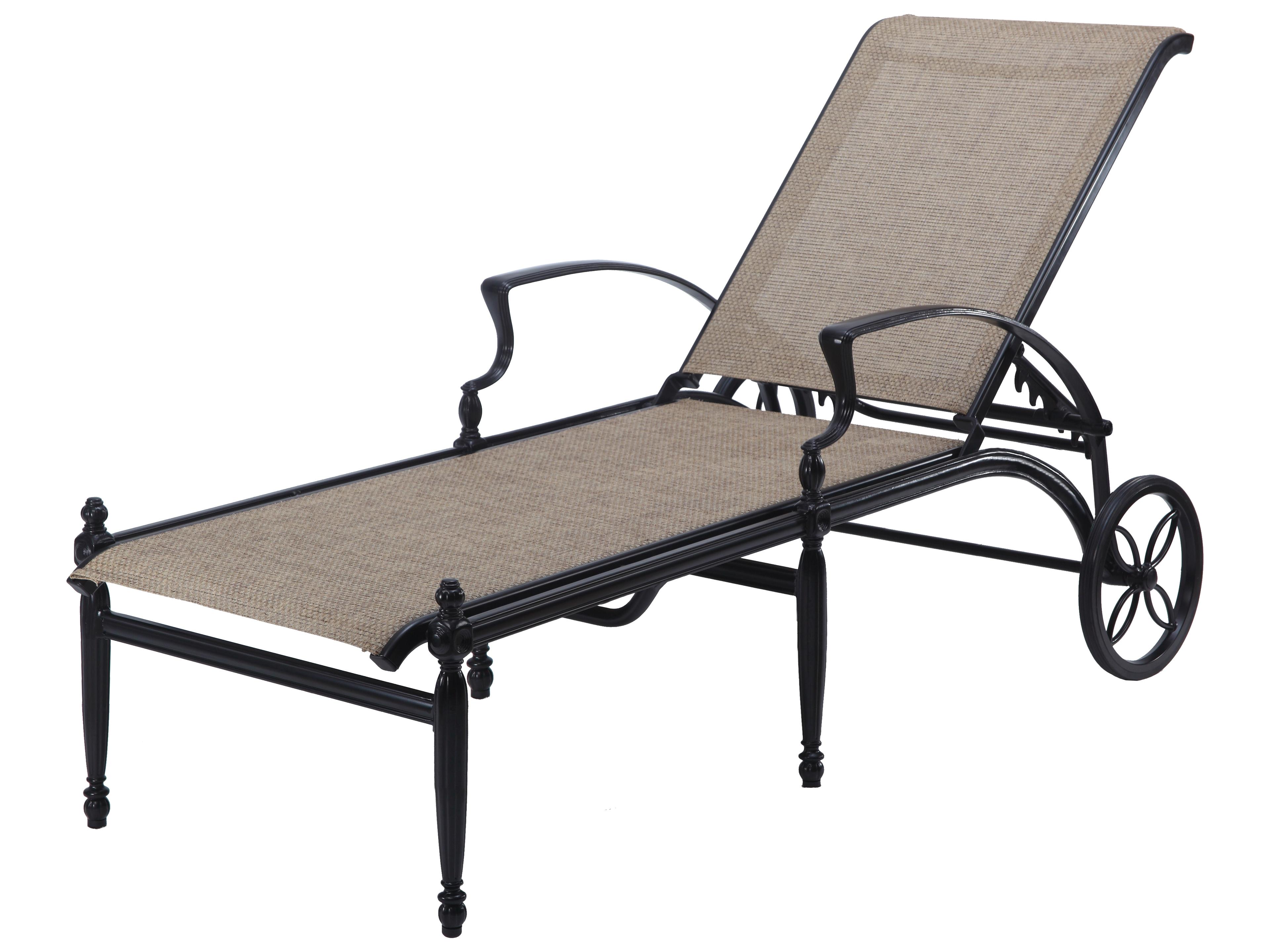 Bel Air Sling Cast Aluminum Outdoor Patio Chaise Lounge