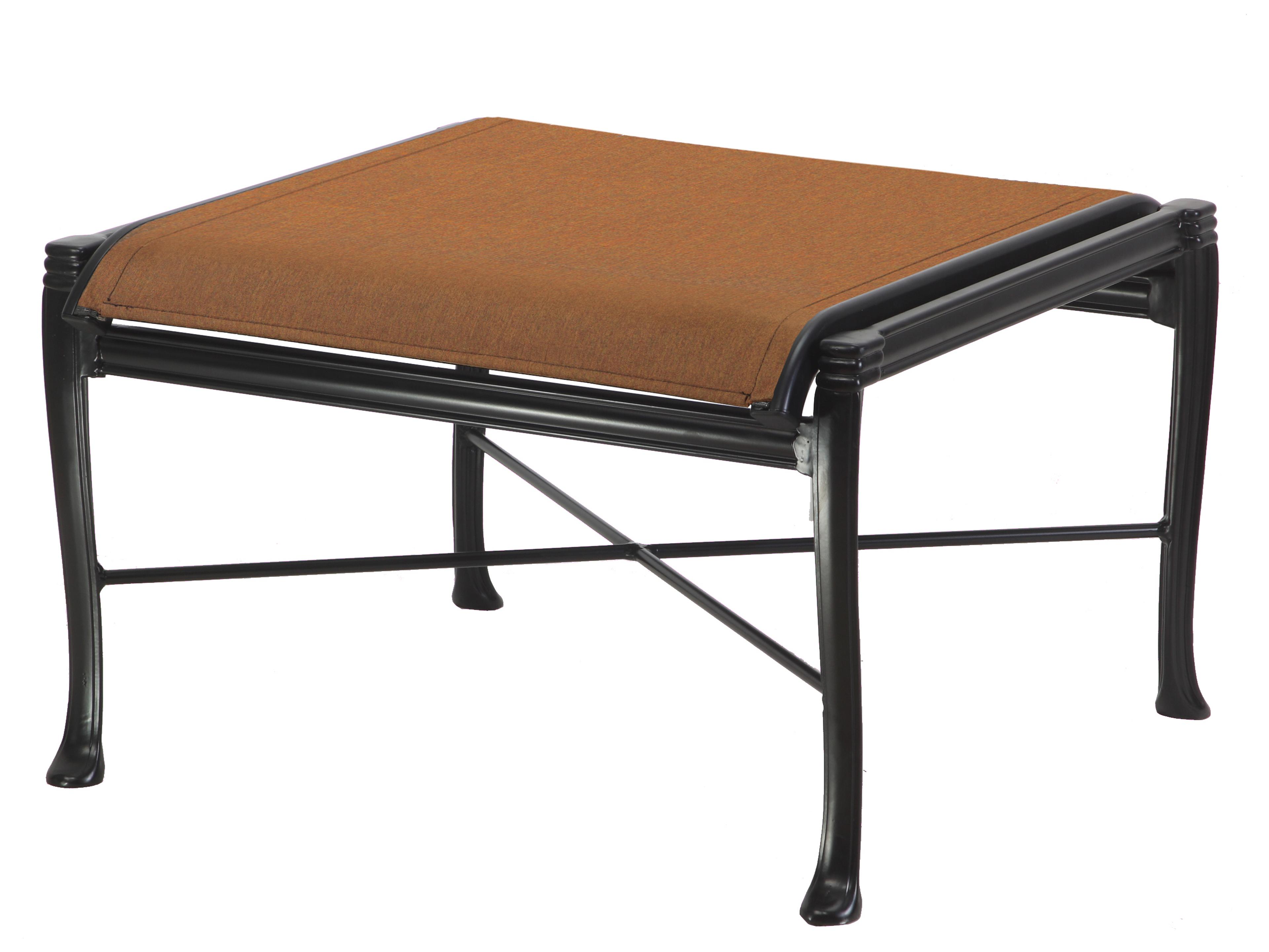 Michigan Padded Sling Cast Aluminum Outdoor Patio Ottoman