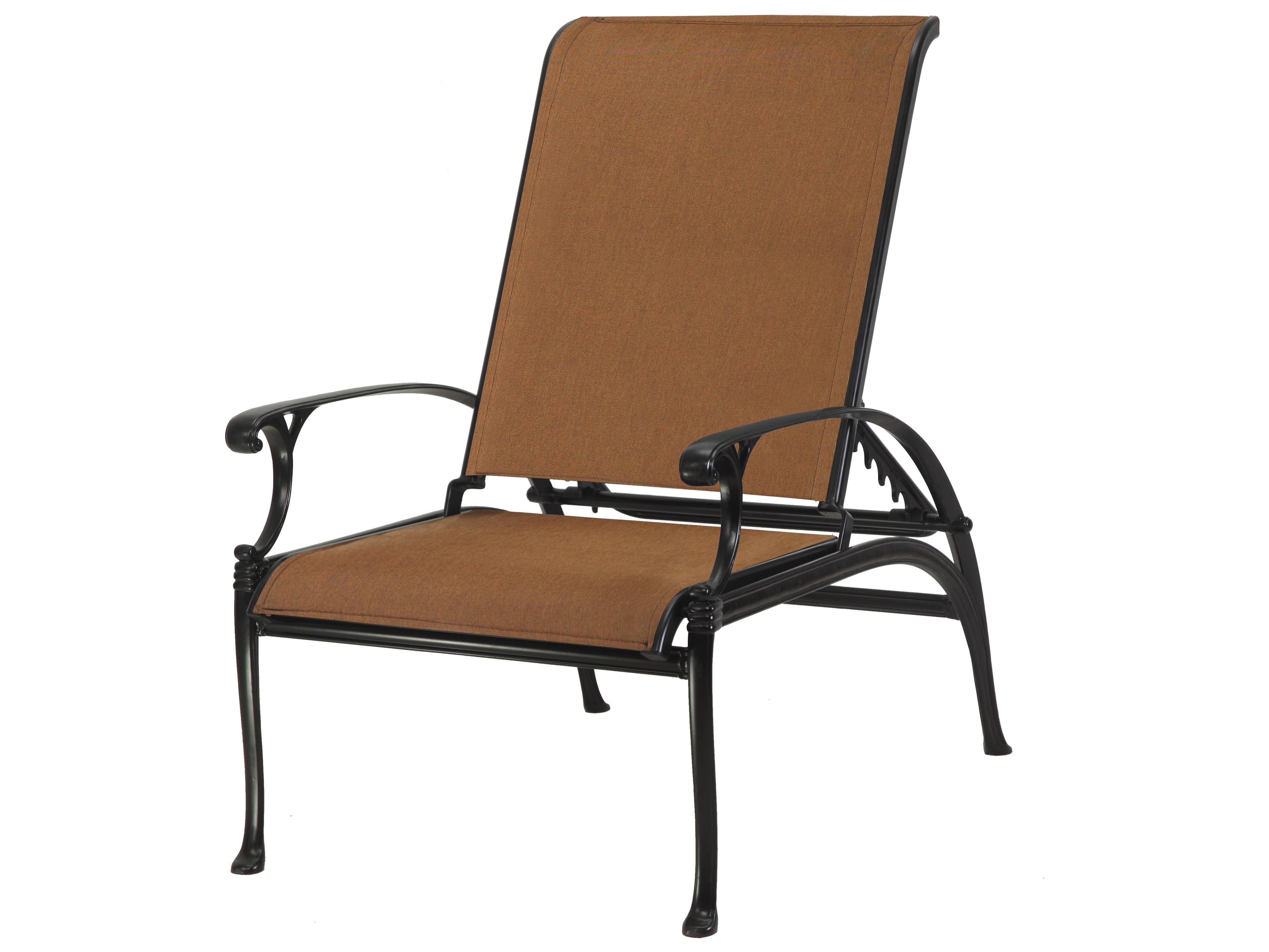 Michigan Padded Sling Cast Aluminum Reclining Chair