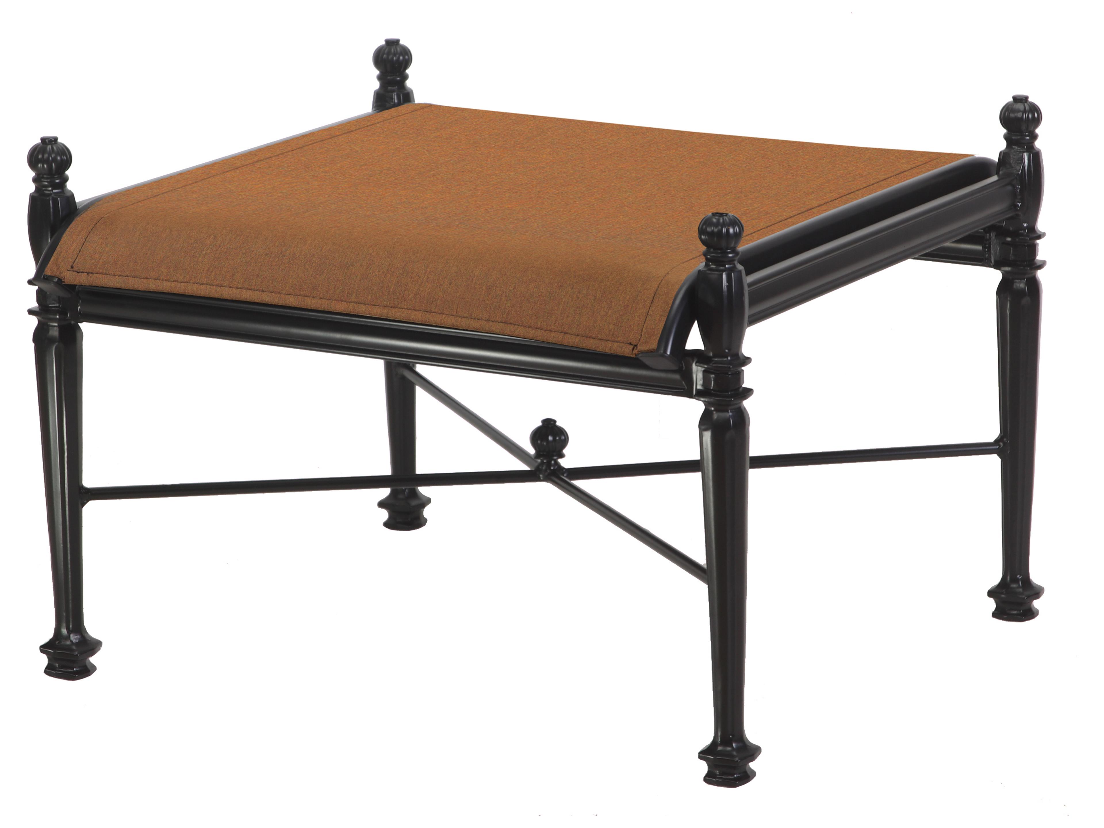 Grand Terrace Padded Sling Cast Aluminum Patio Ottoman