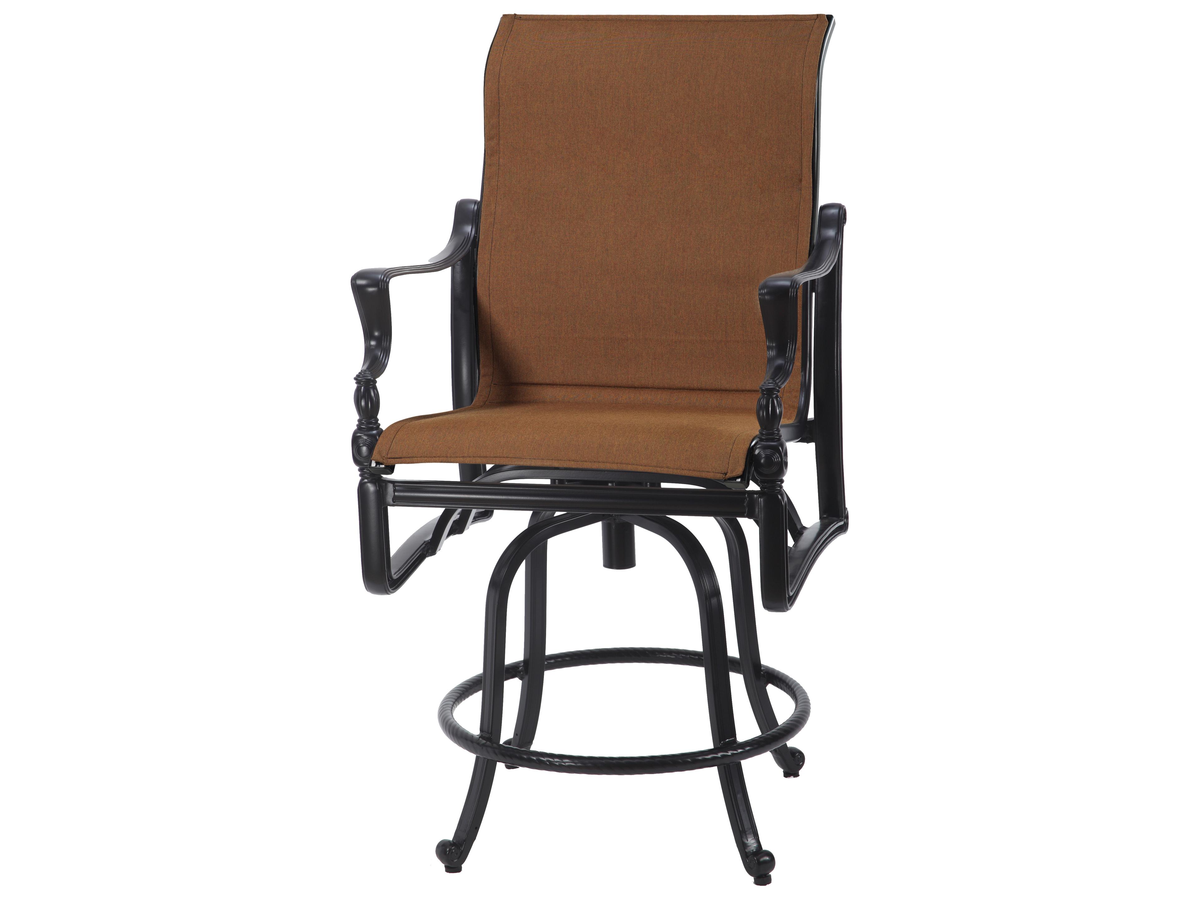 Bel Air Padded Sling Cast Aluminum Swivel Patio Counter Stool