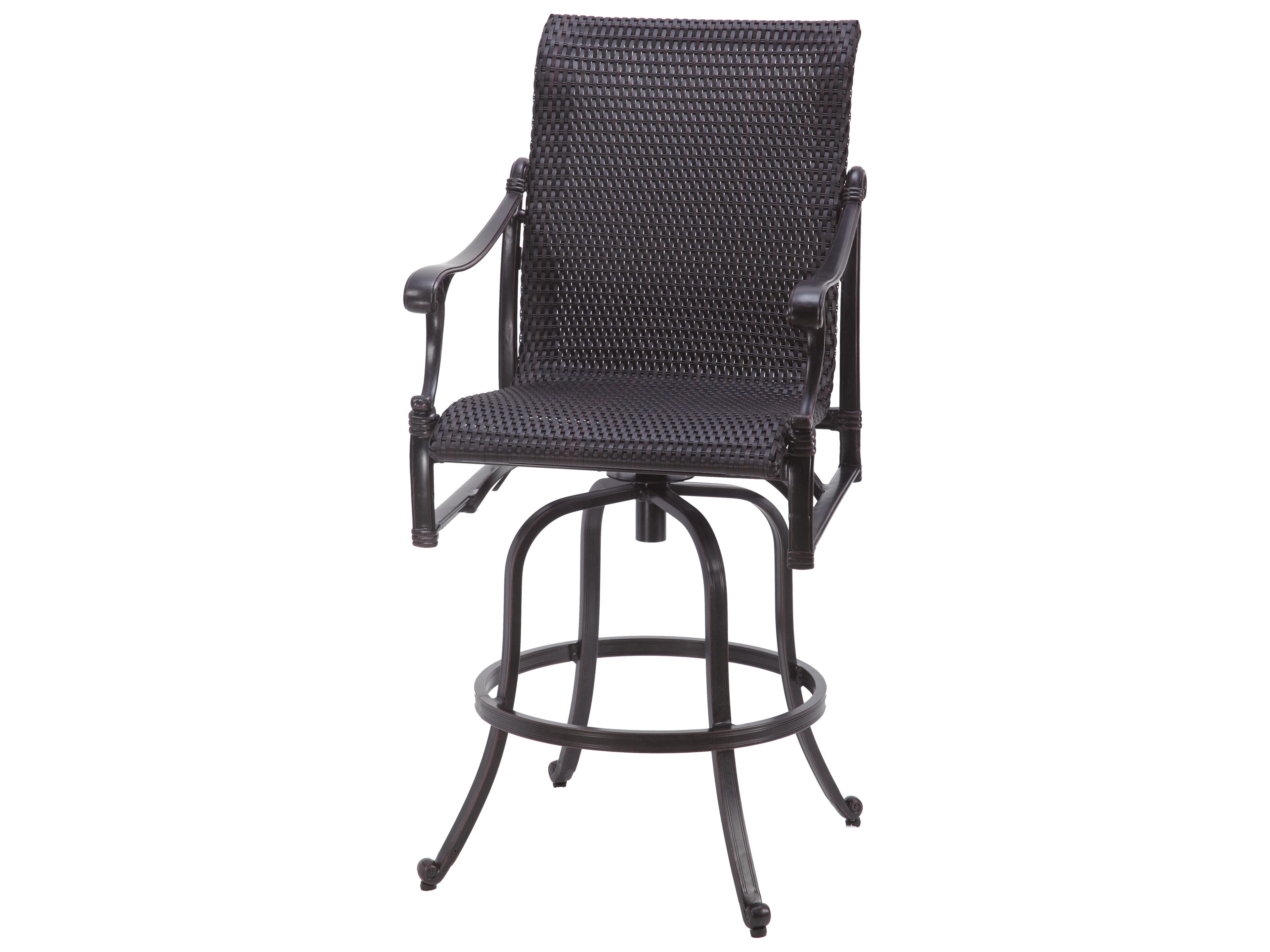 Michigan Woven Cast Aluminum Swivel Outdoor Patio Bar Stool