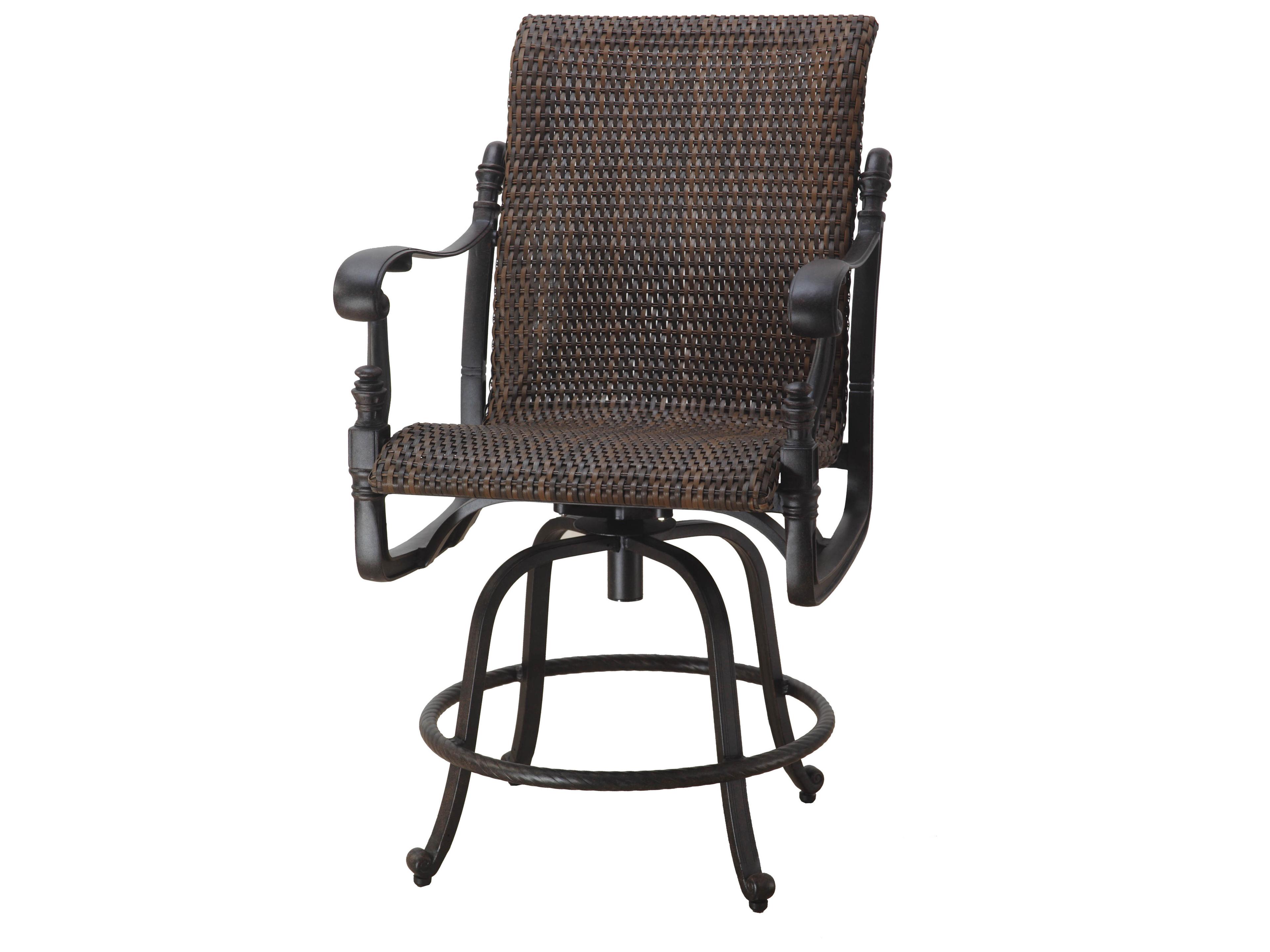 Florence Woven Cast Aluminum Swivel Outdoor Counter Stool
