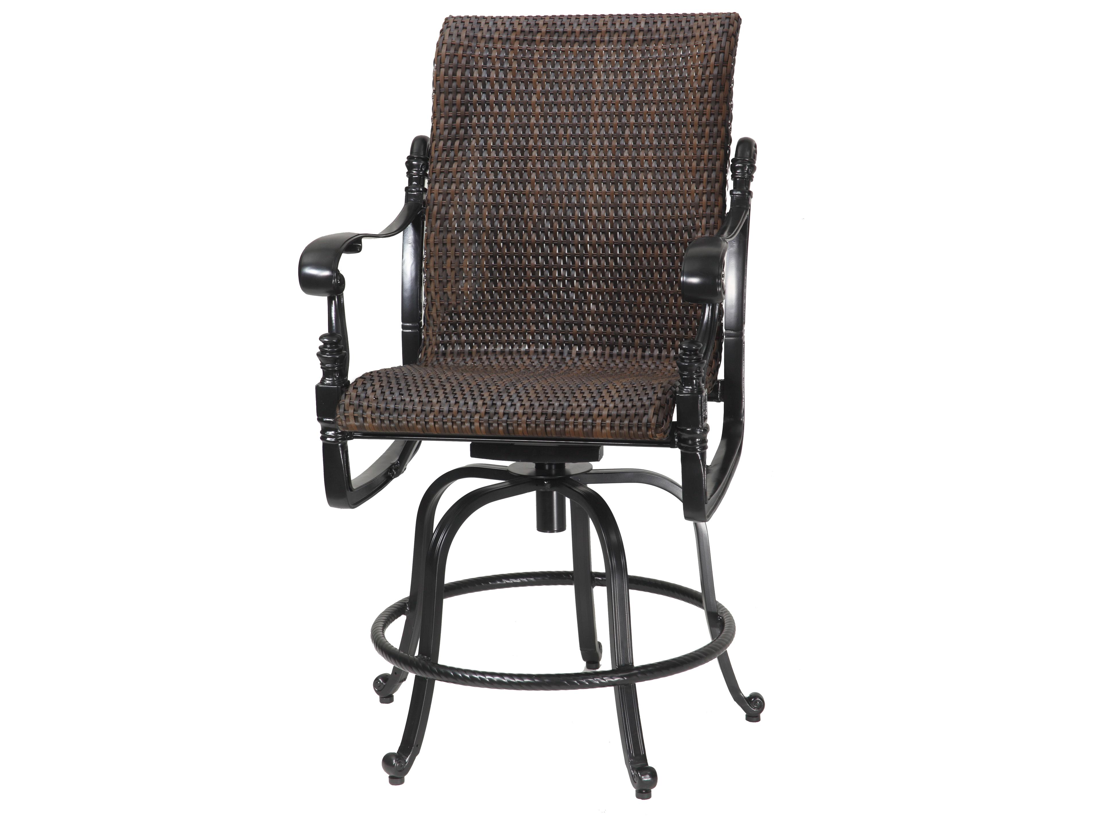 Florence Woven Cast Aluminum Swivel Rocker Outdoor Patio Counter Stool