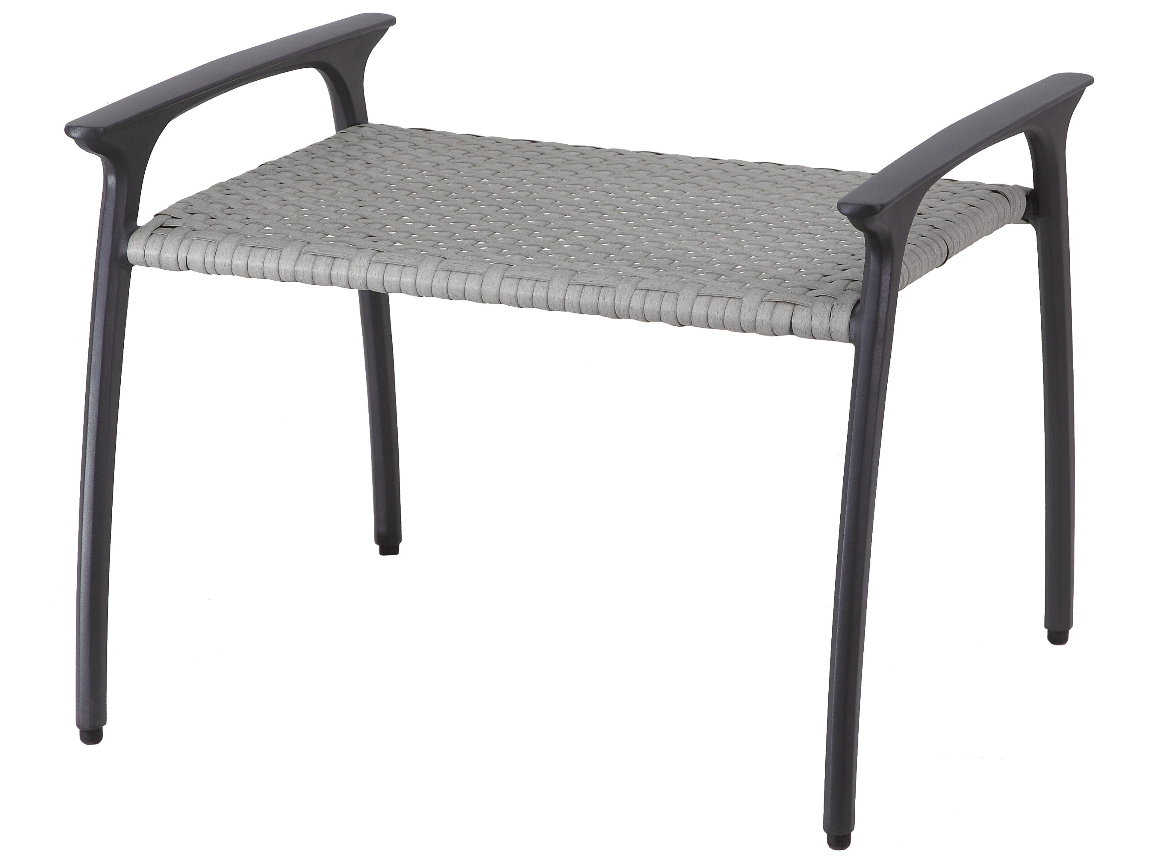 Amari Woven Aluminum Carbon Outdoor Ottoman