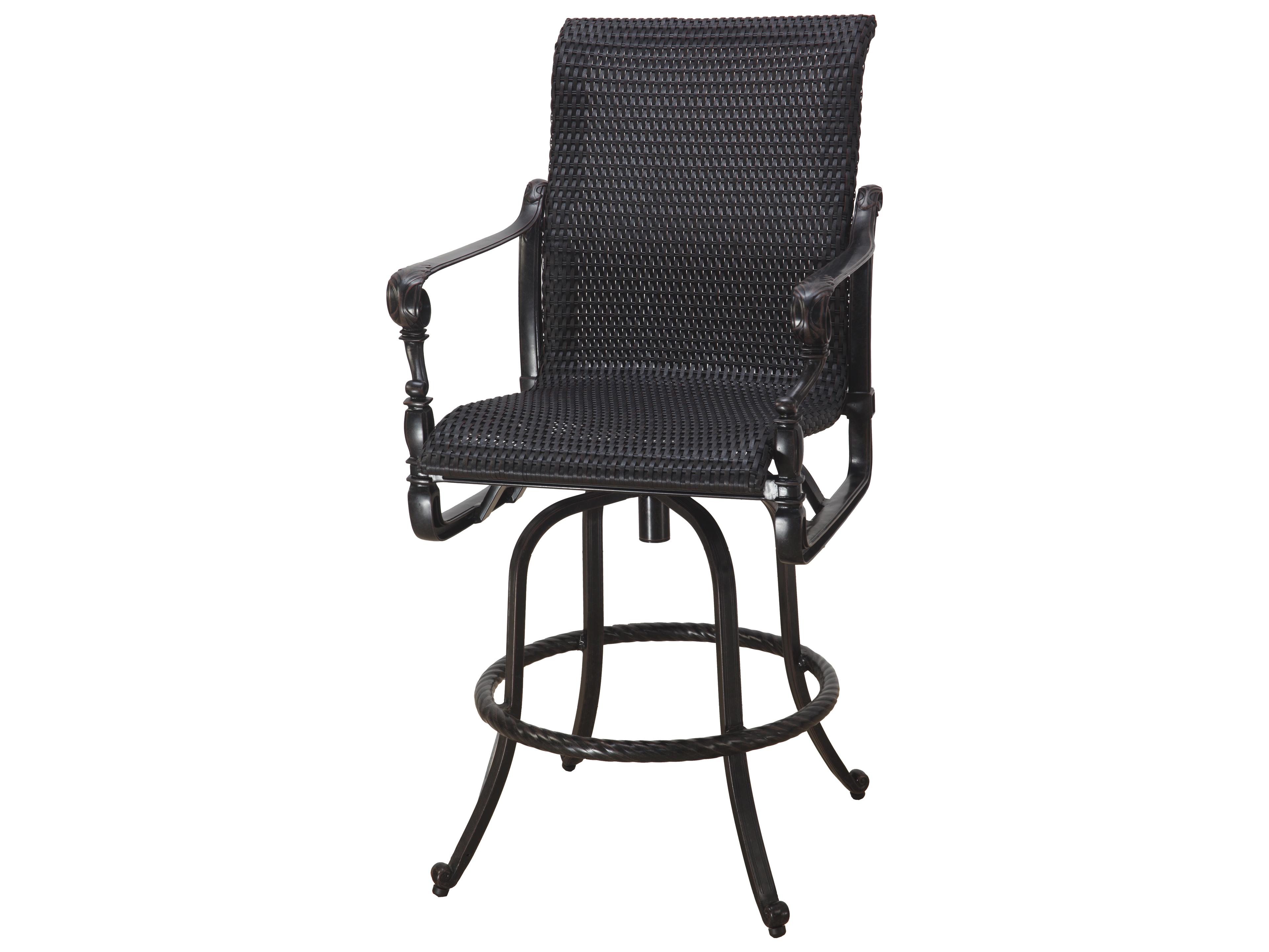 Grand Terrace Woven Cast Aluminum Swivel Outdoor Patio Bar Stool