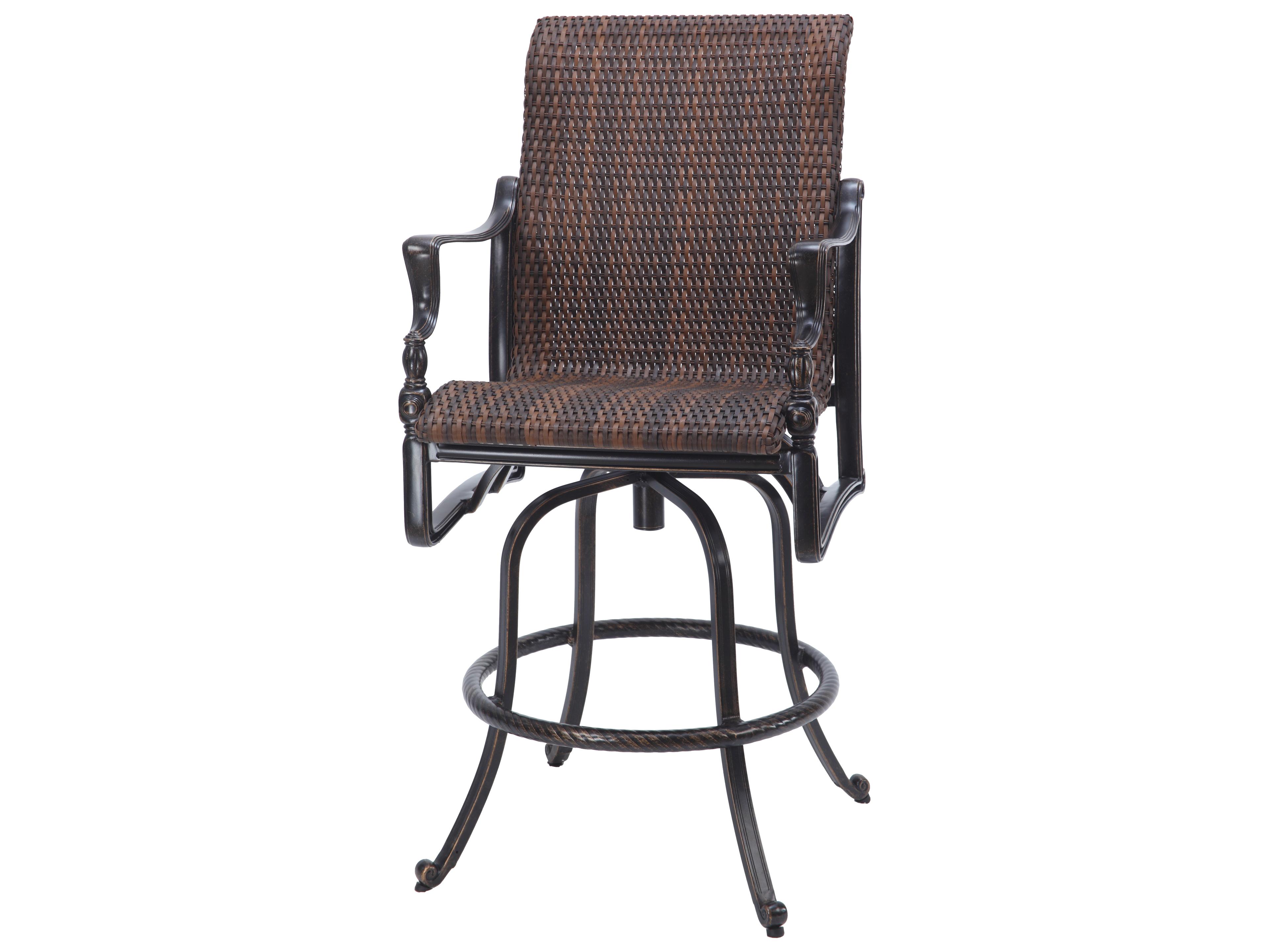 Bel Air Woven Cast Aluminum Swivel Patio Bar Stool
