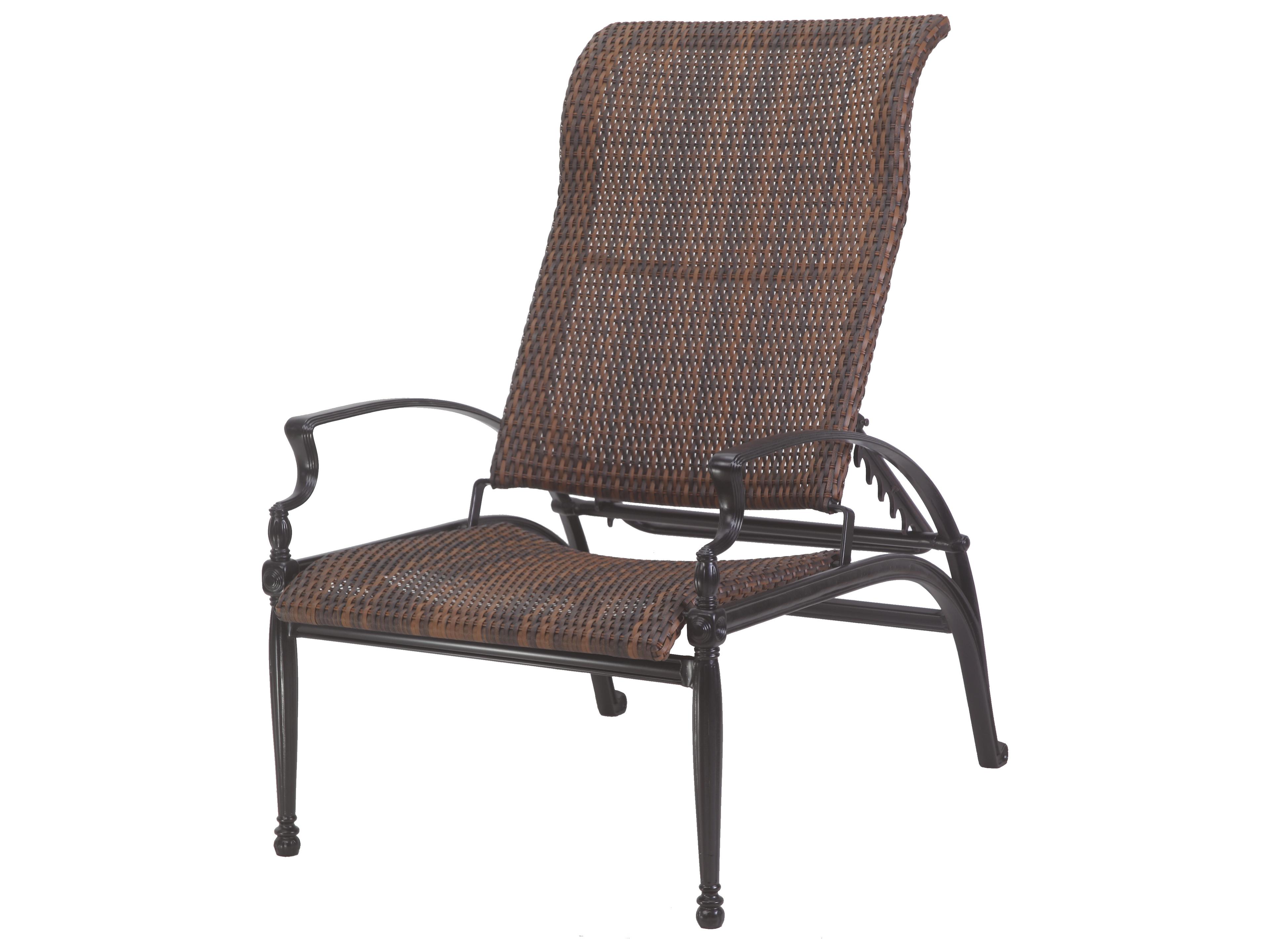 Bel Air Woven Cast Aluminum Recliner Outdoor Patio Lounge Chair