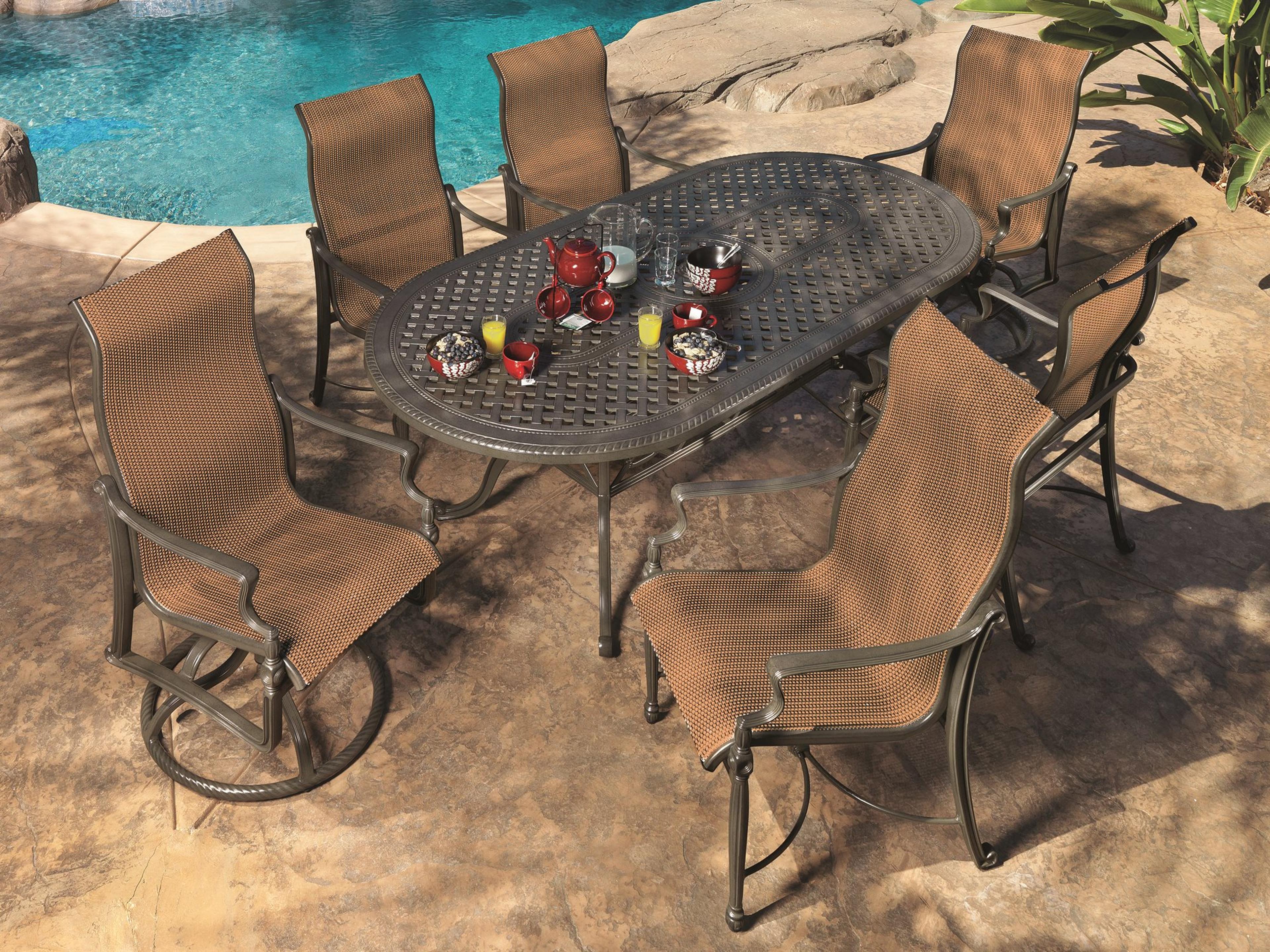 Bel Air Sling Cast Aluminum Outdoor Patio Dining Set