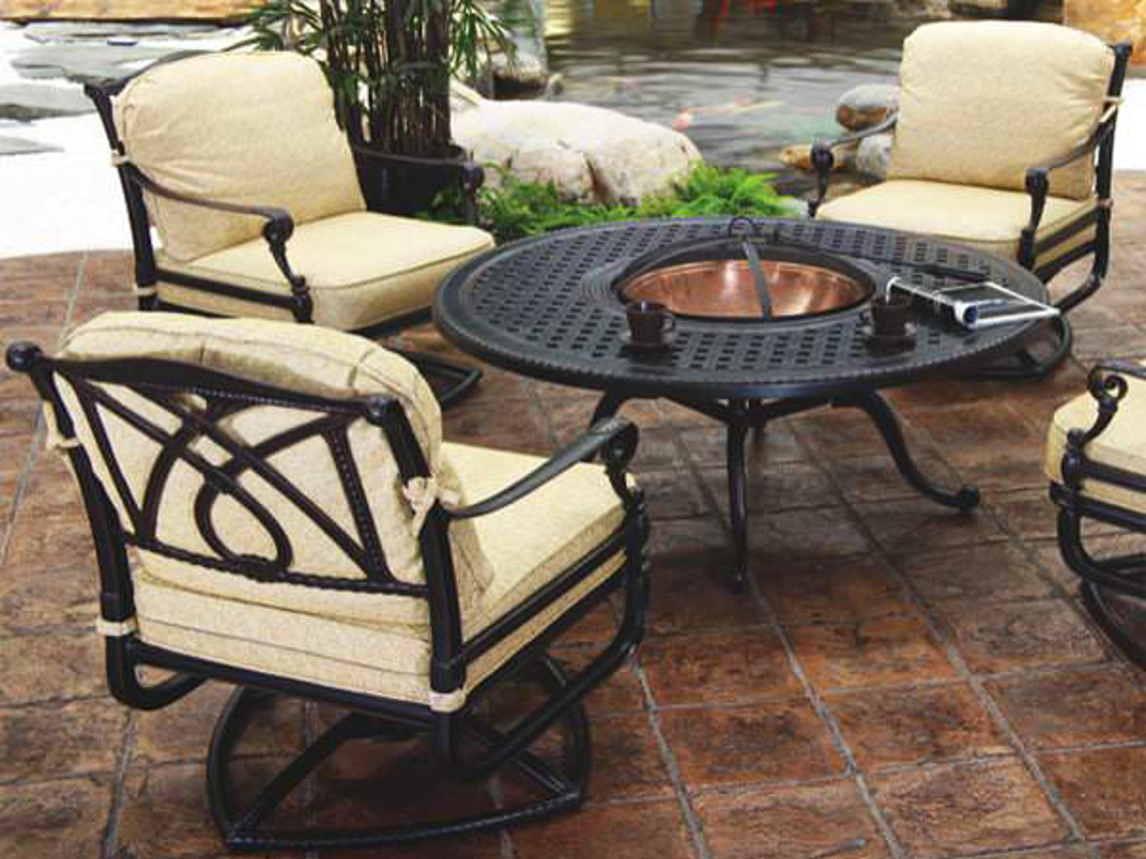 Grand Terrace Cushion Cast Aluminum Patio Lounge Set