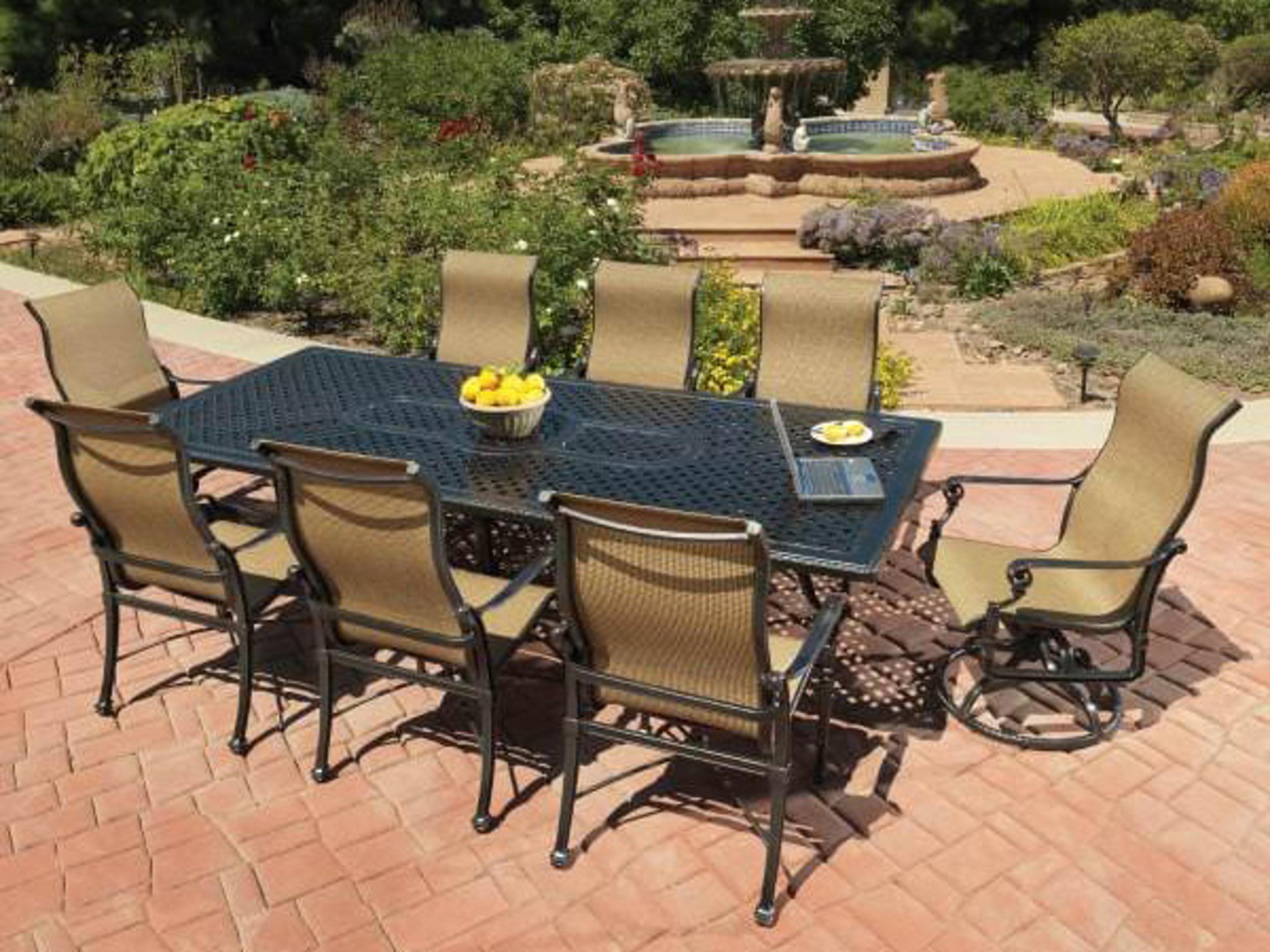 Grand Terrace Sling Cast Aluminum Dinning Set