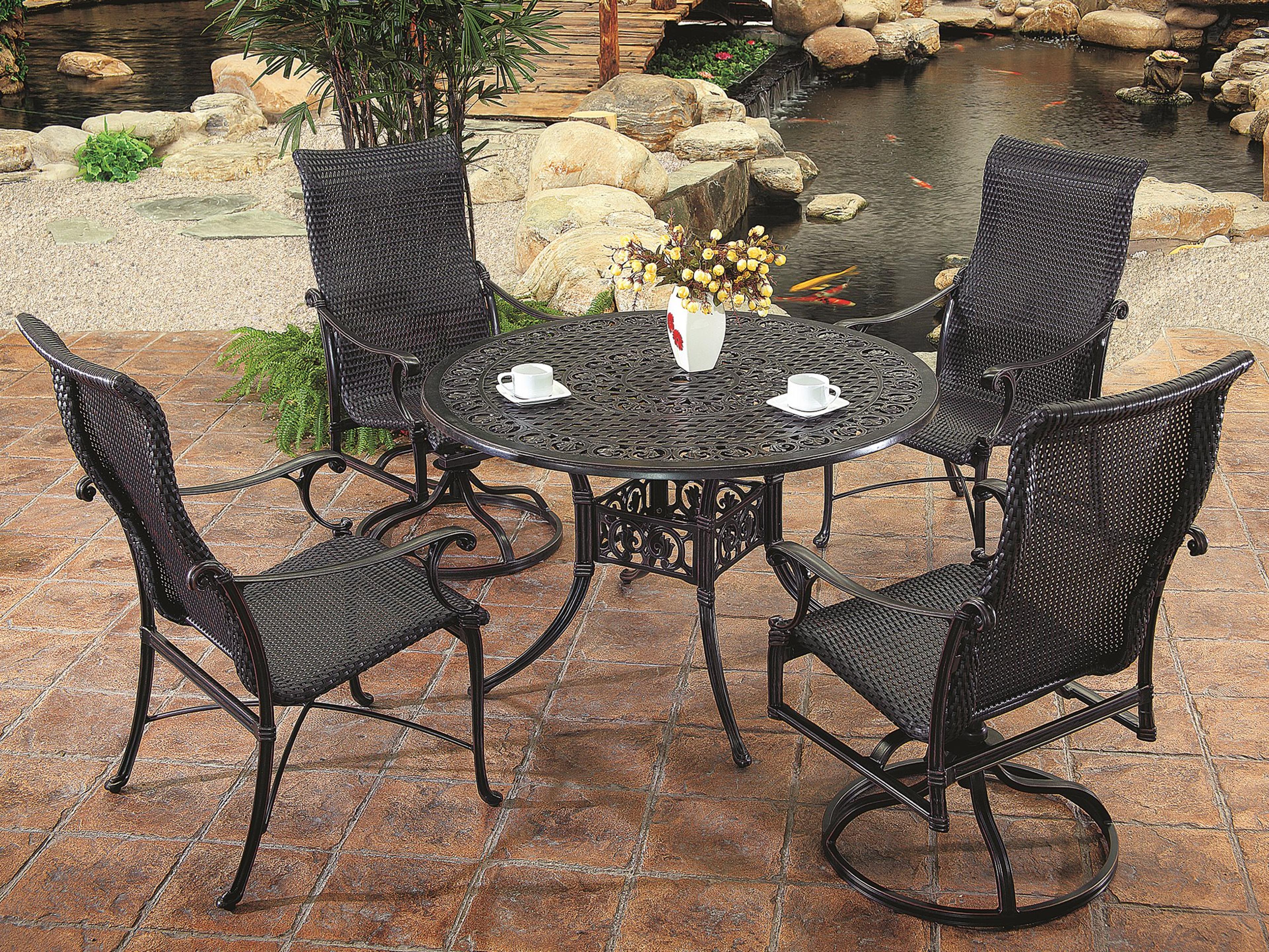 Michigan Woven Cast Aluminum Outdoor Patio Dining Set