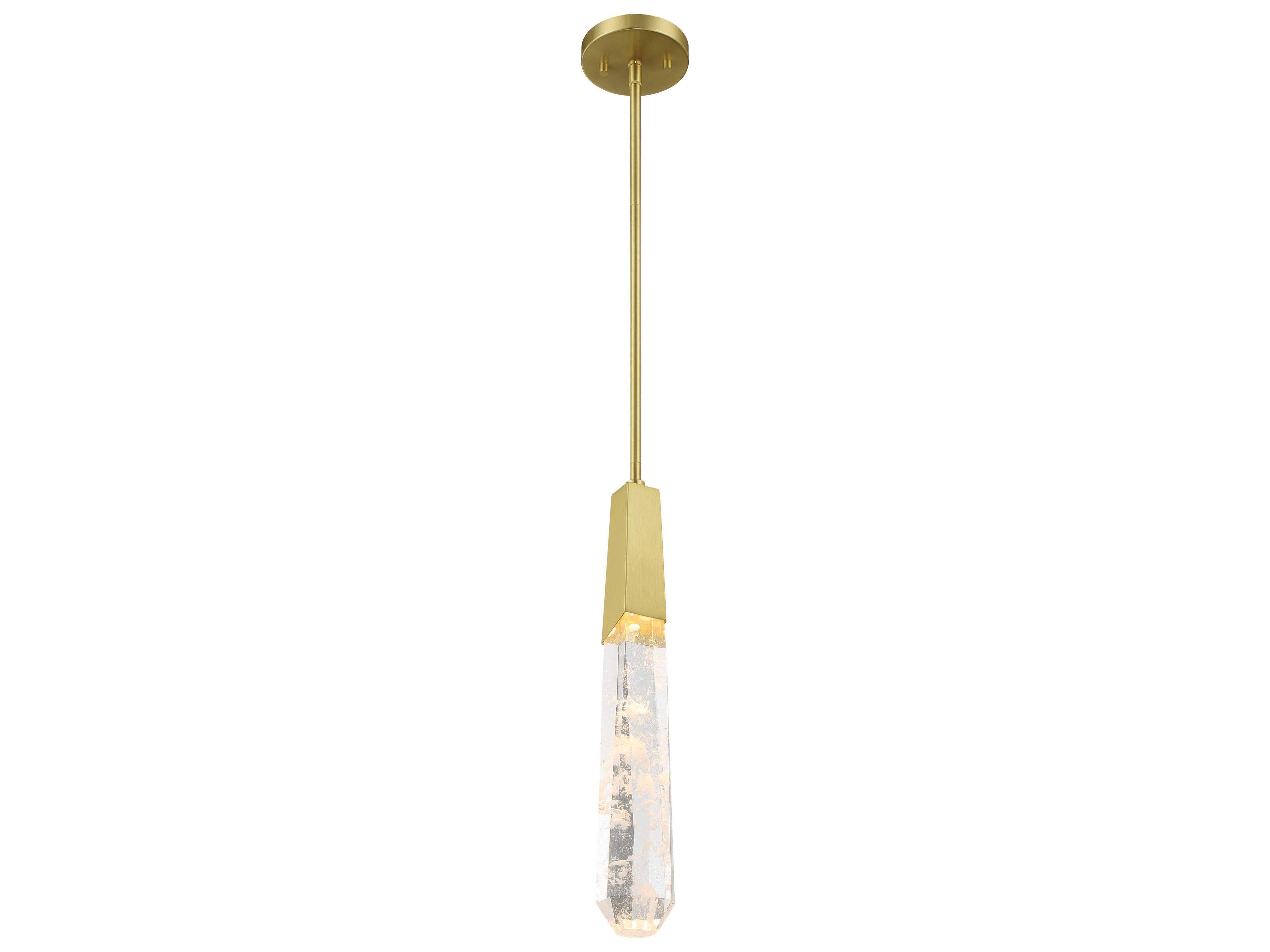 George Kovacs Drifting Droplets 1-Light Brushed Brass Cylinder Mini Pendant