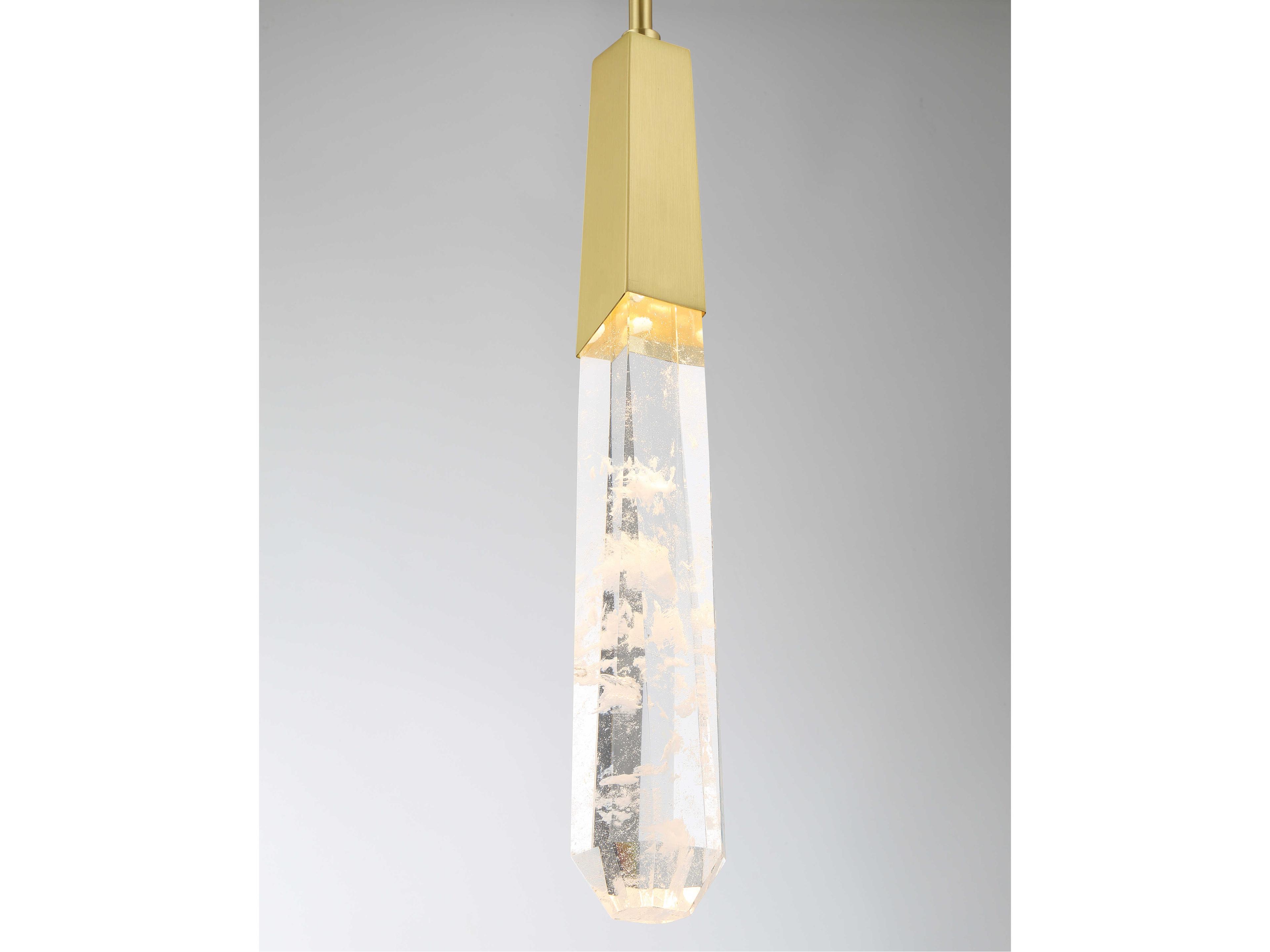 George Kovacs Drifting Droplets 1-Light Brushed Brass Cylinder Mini Pendant