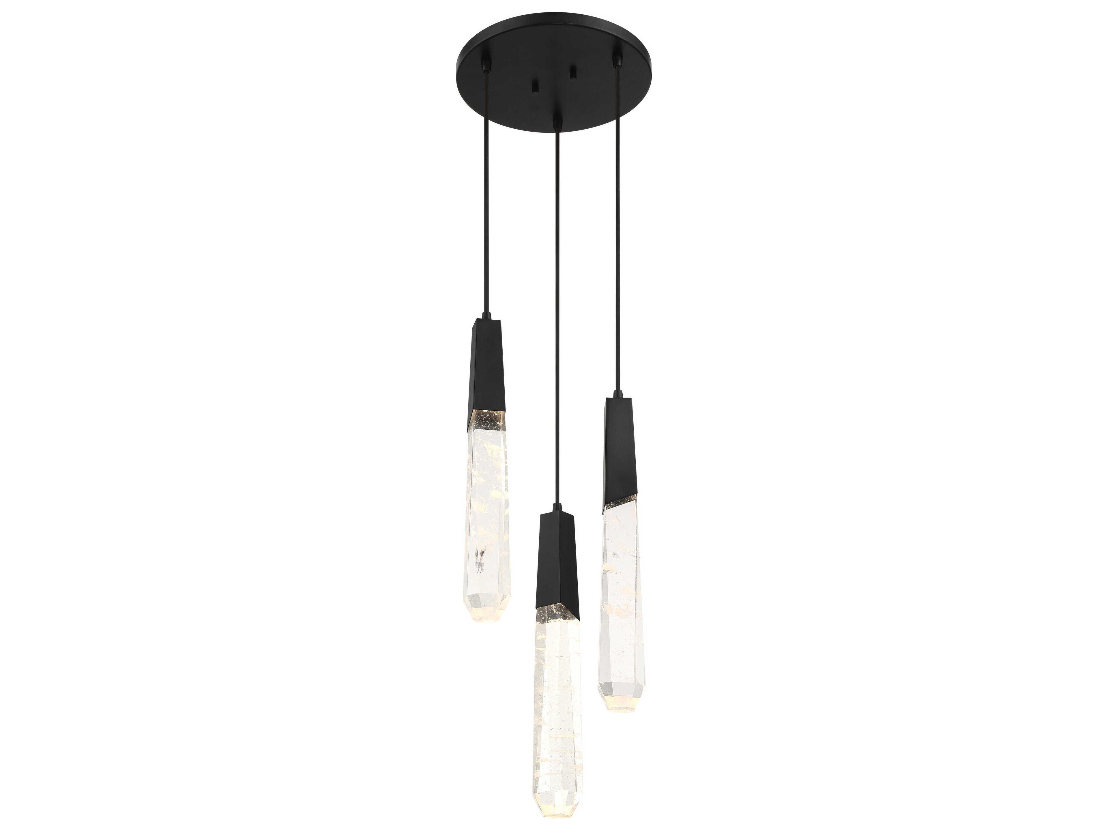 George Kovacs Drifting Droplets 3-Light Coal Black Cylinder Mini Pendant