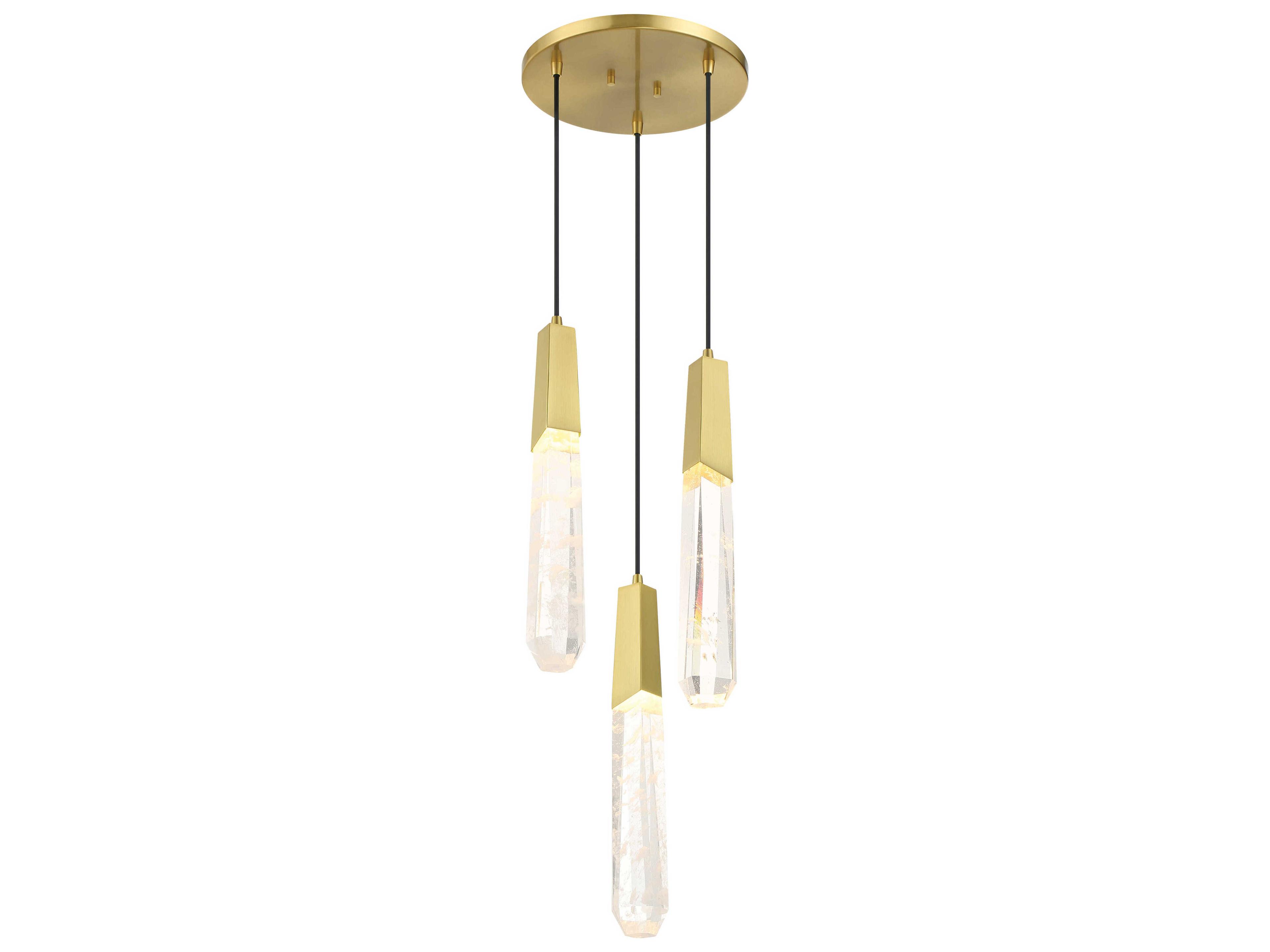 George Kovacs Drifting Droplets 3-Light Brushed Brass Linear Mini Pendant