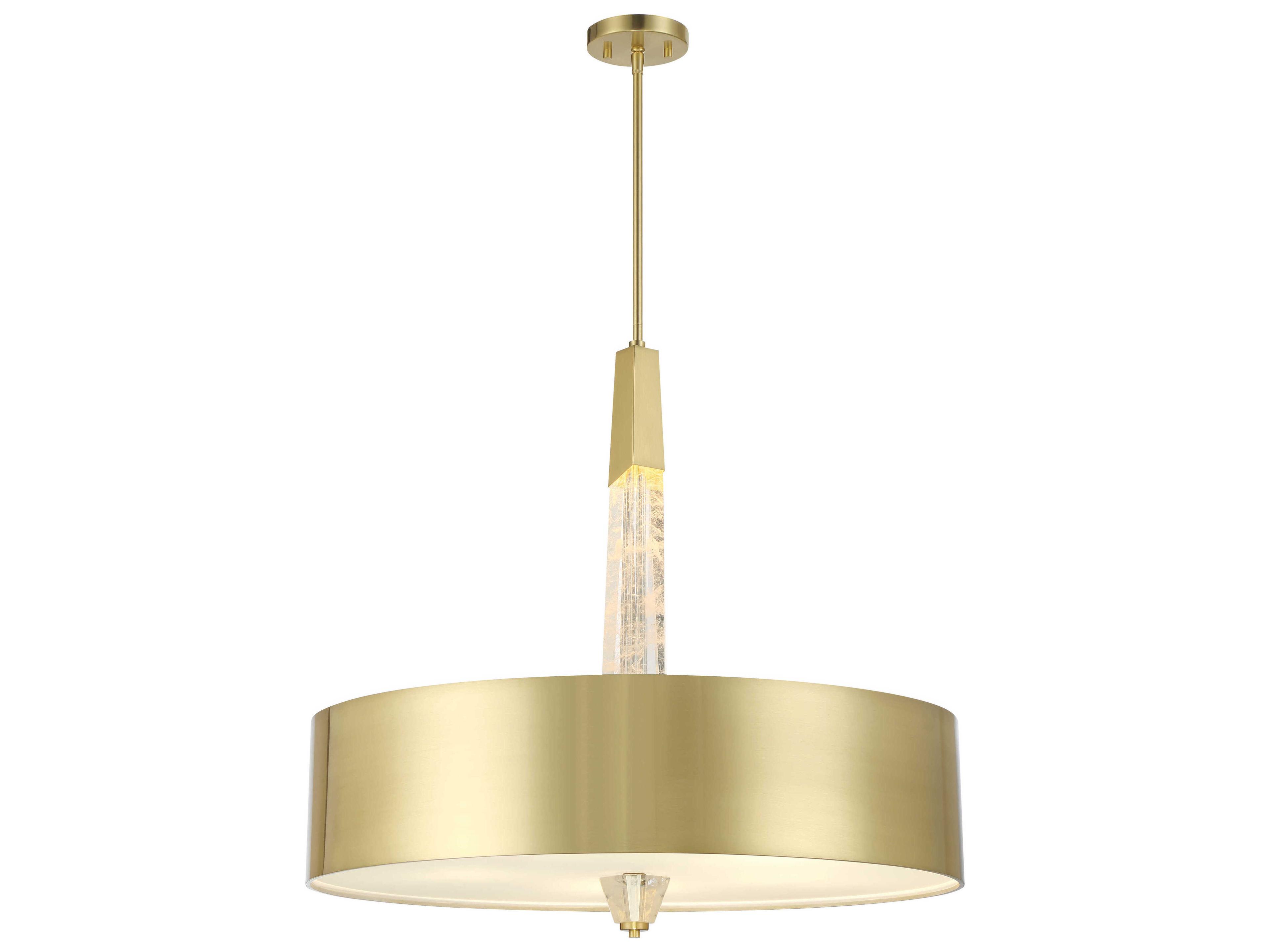 Drifting Droplets 1-Light Brushed Brass Round Pendant