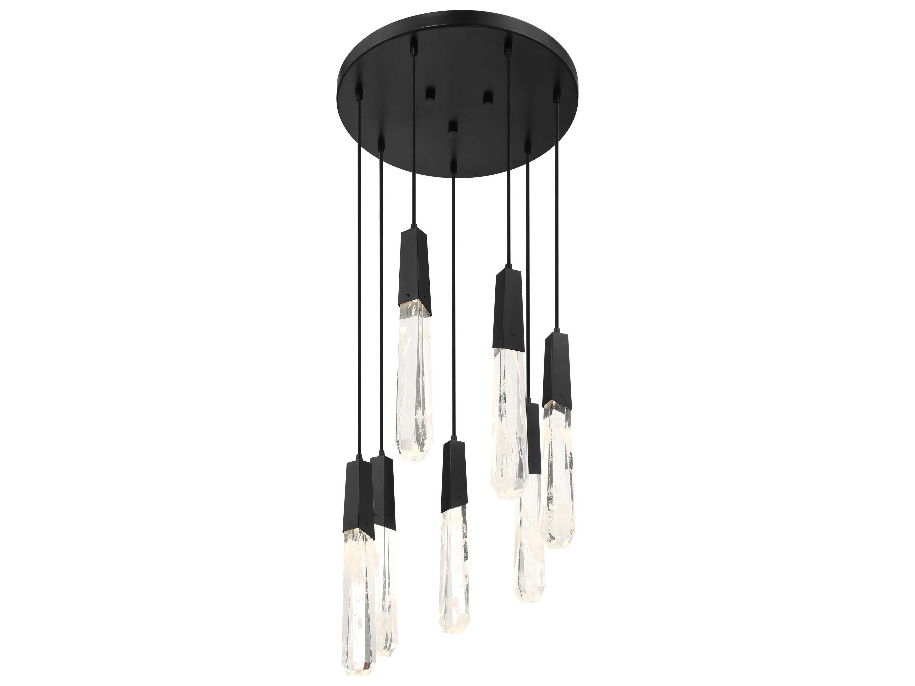 George Kovacs Drifting Droplets 7-Light Coal Black Cylinder Pendant