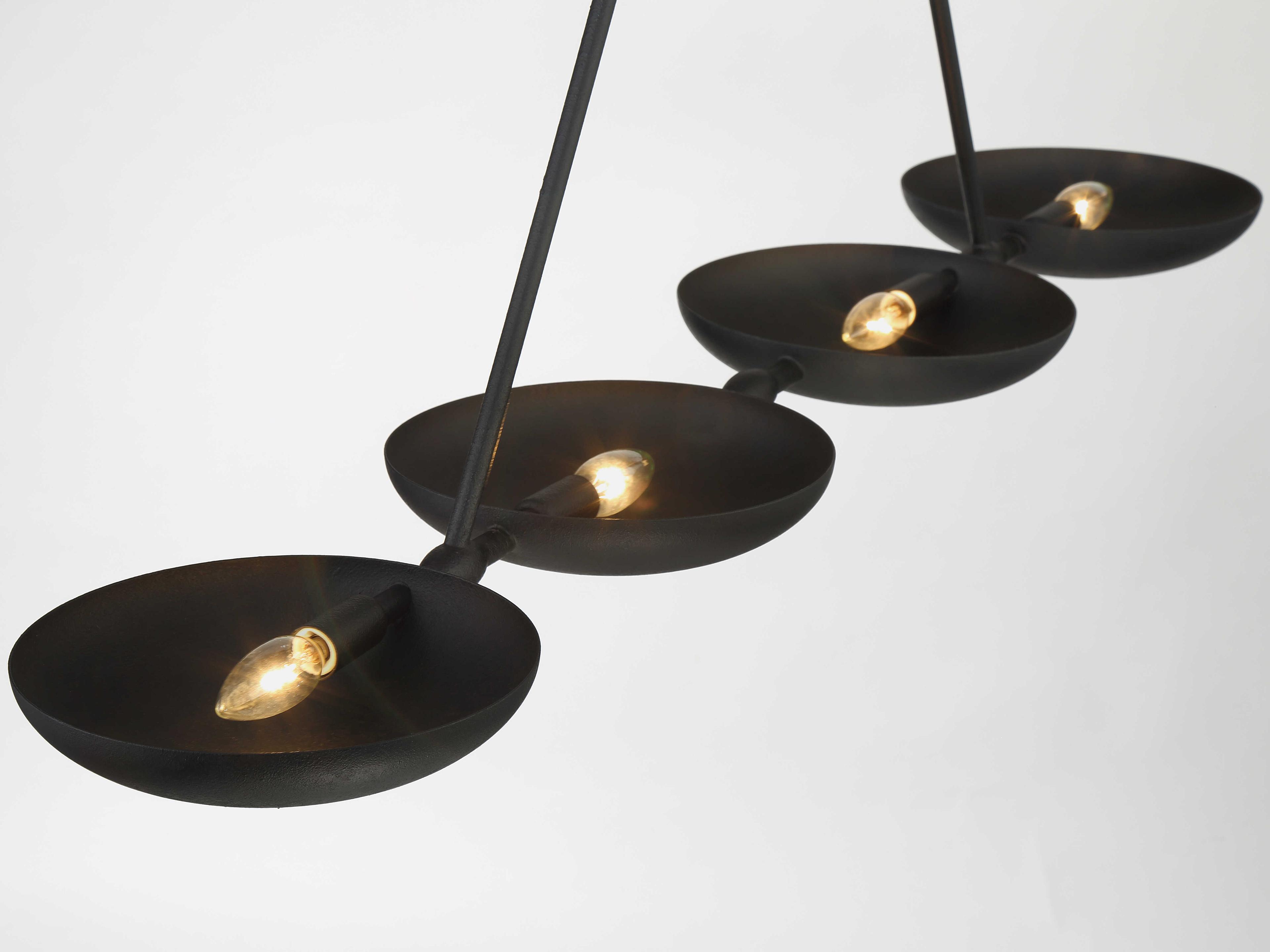 George Kovacs Undertas 4-Light Iron Ore Black Bowl Island Pendant